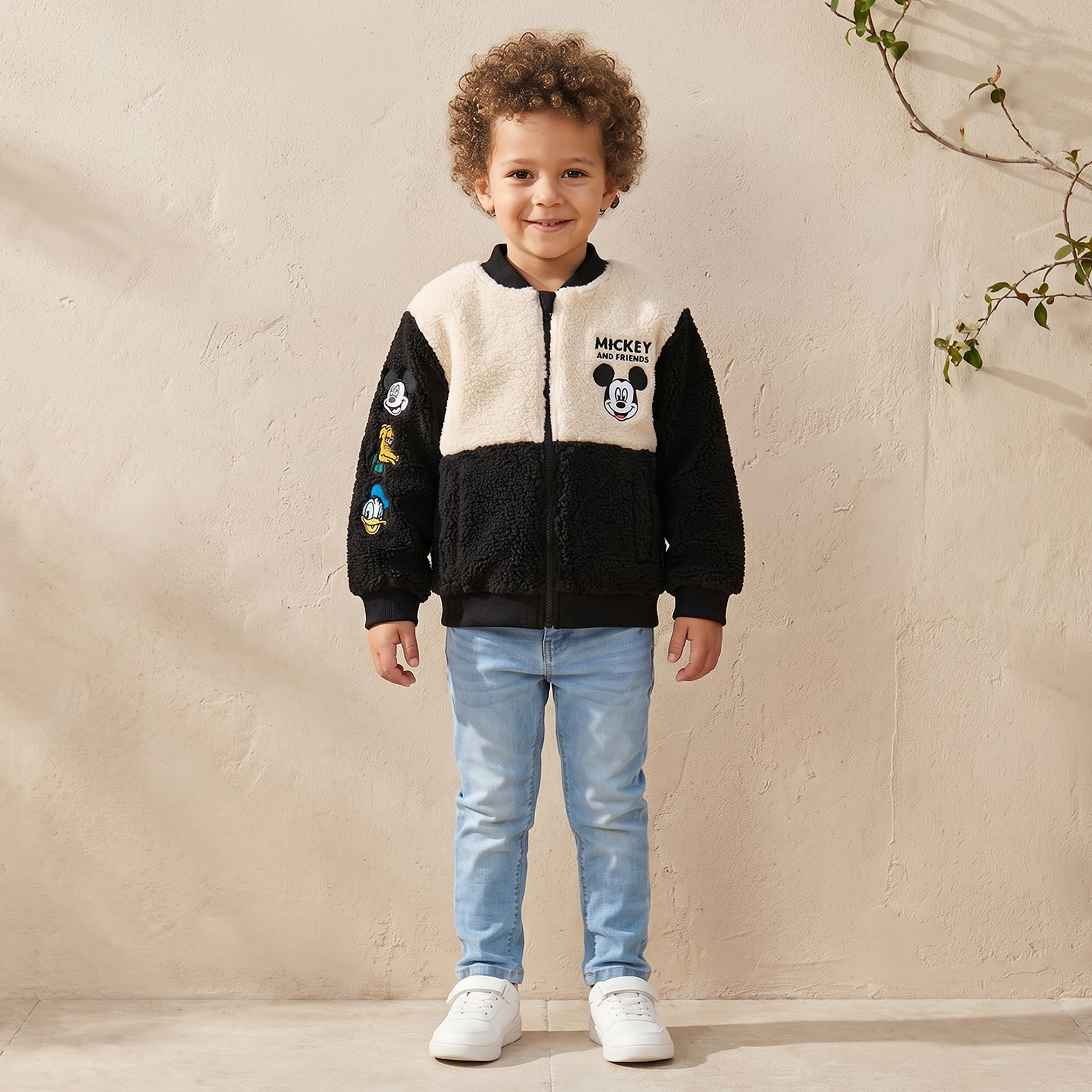 Disney Colourblock Polo Sweater with Long Sleeves-baby-boys-clothing-jumpersandcardigans-image-2