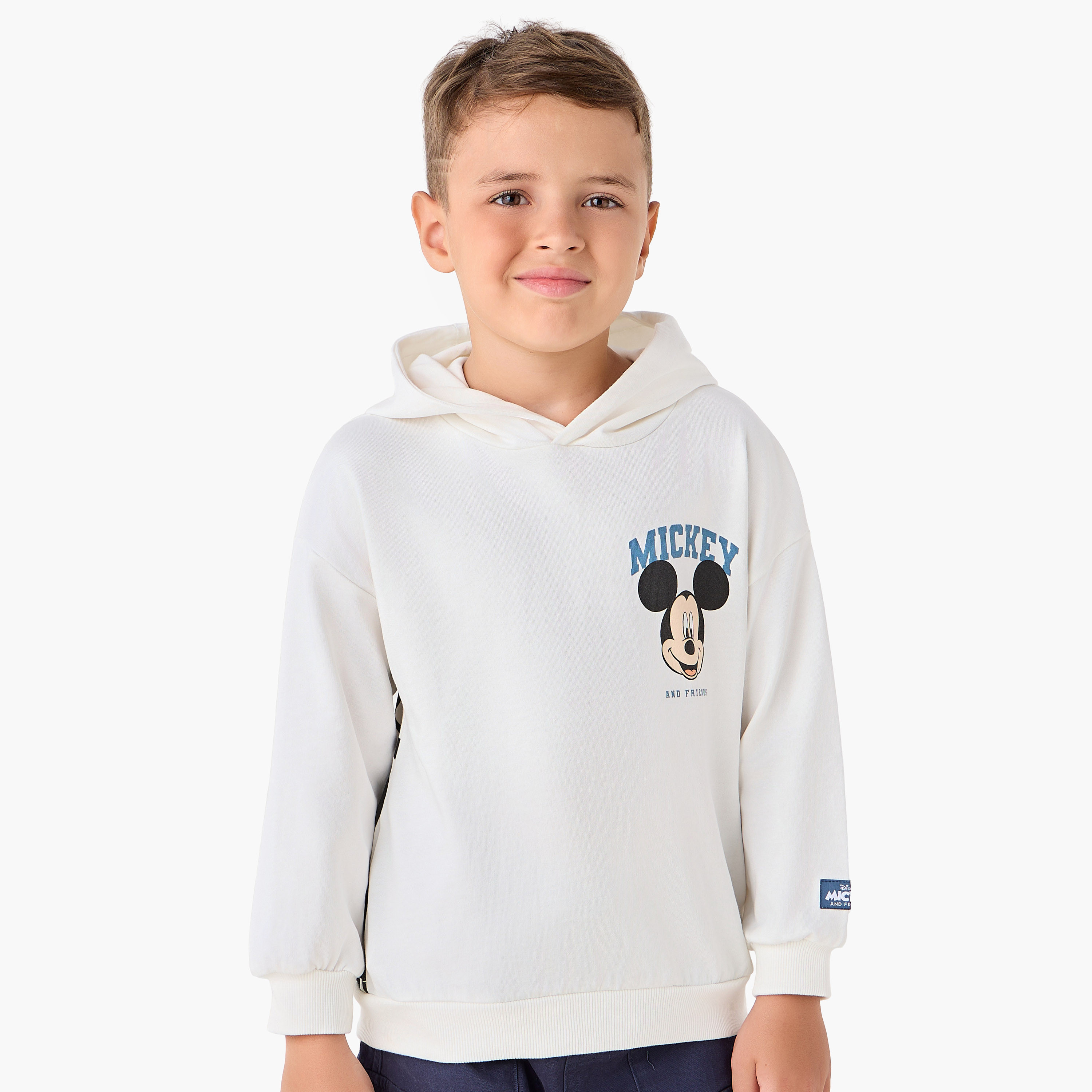 Disney Mickey and Friends Print Hooded Sweatshirt with Long Sleeves-boys-clothing-sweatshirts-image-3