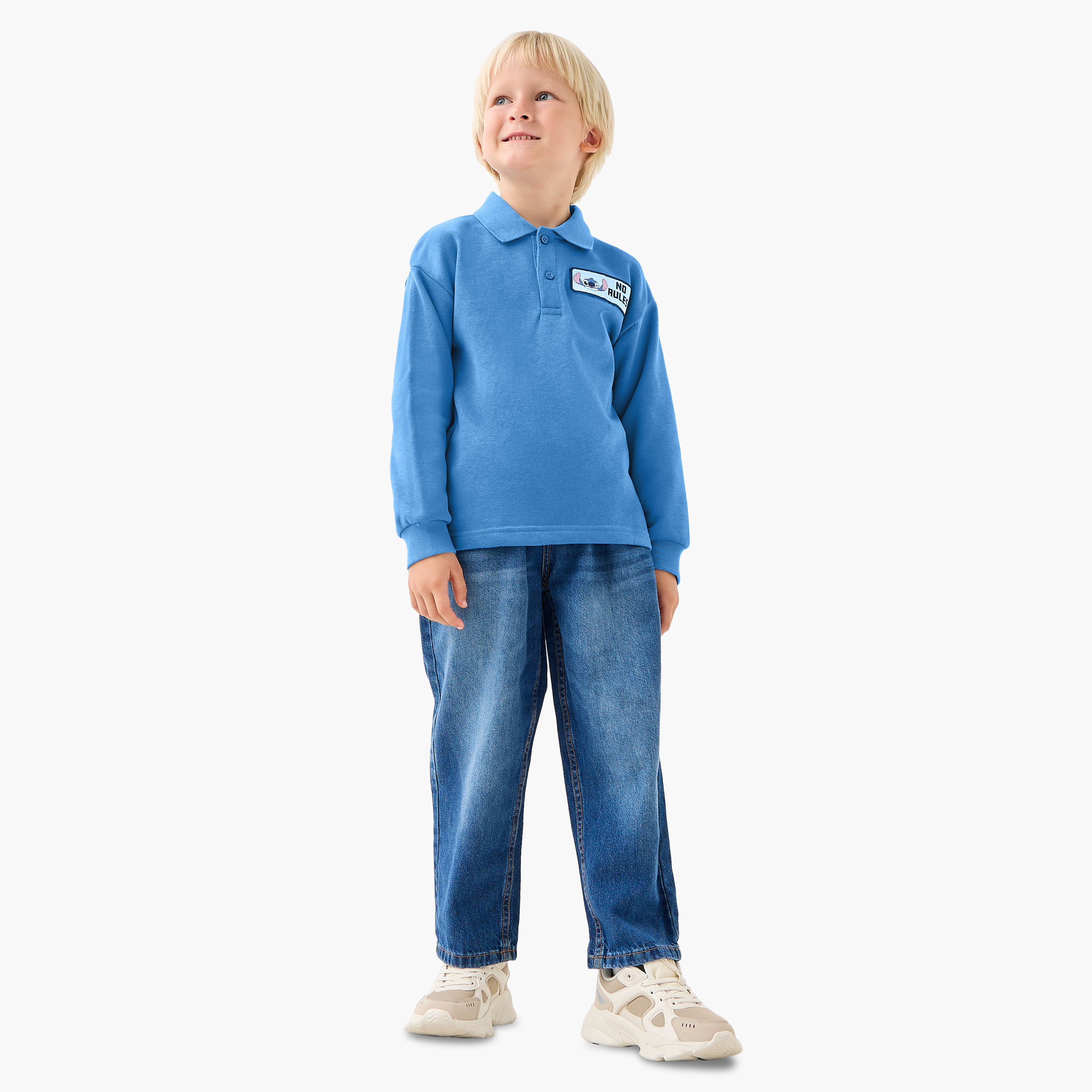Disney Stitch Print Pullover with Long Sleeves-boys-clothing-sweatshirts-image-1