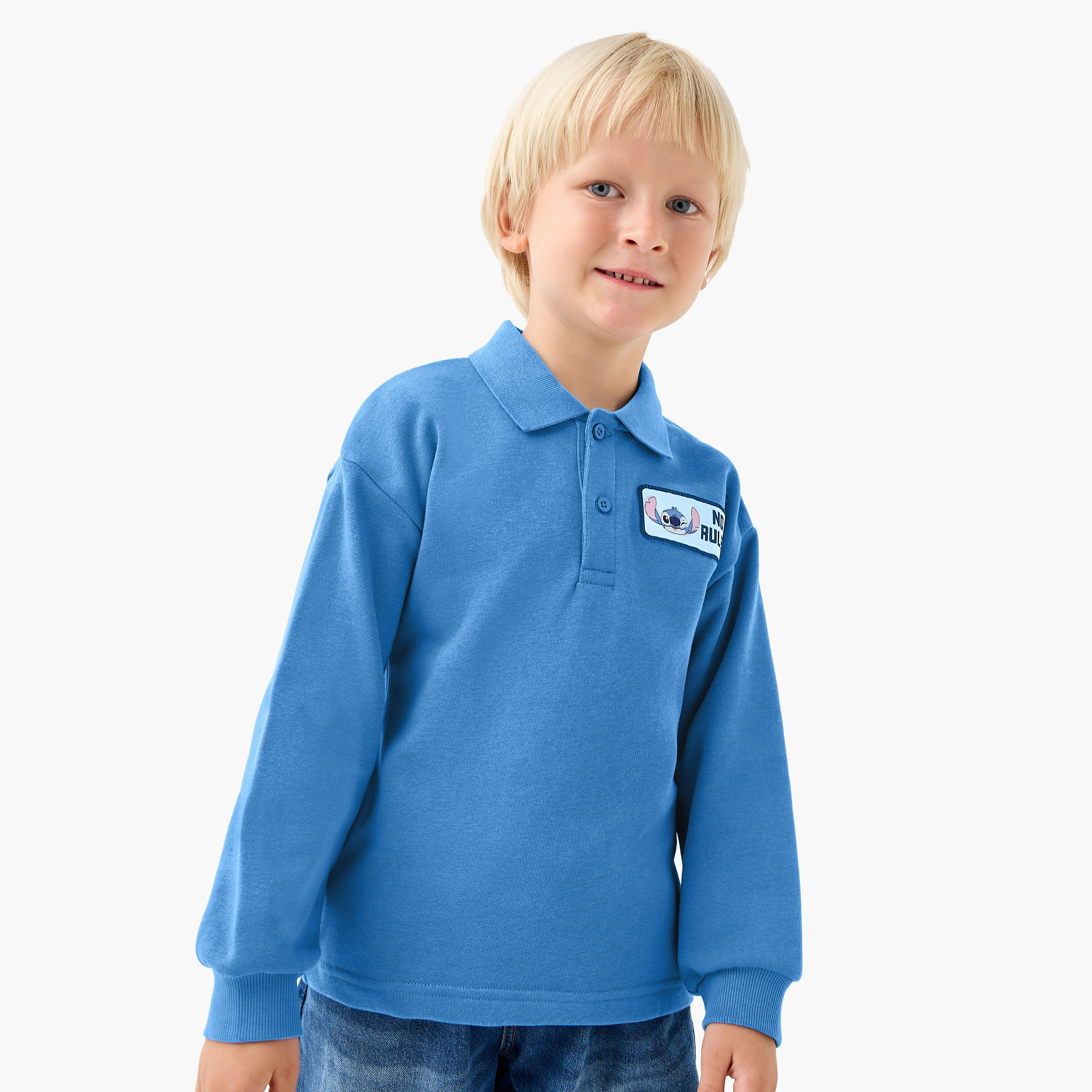 Disney Stitch Print Pullover with Long Sleeves-boys-clothing-sweatshirts-image-2