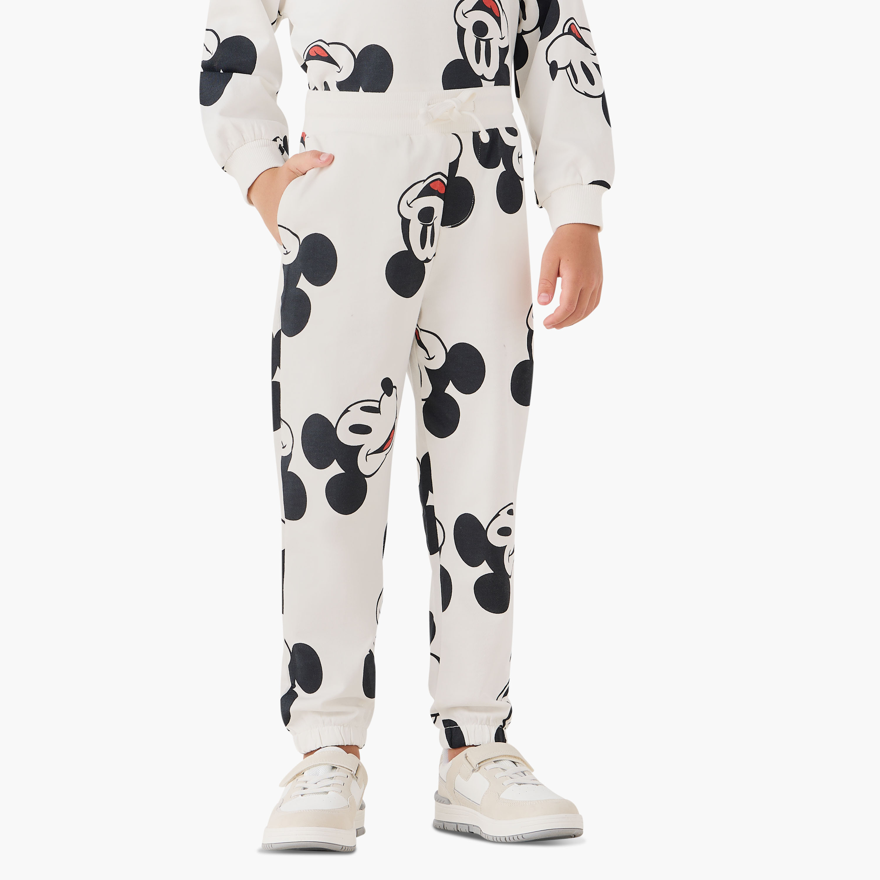 Disney Boys Sweatshirt and Joggers with Mickey Mouse Print - Cotton - Long Sleeves - Hood-boys-clothing-setsandcoords-image-3