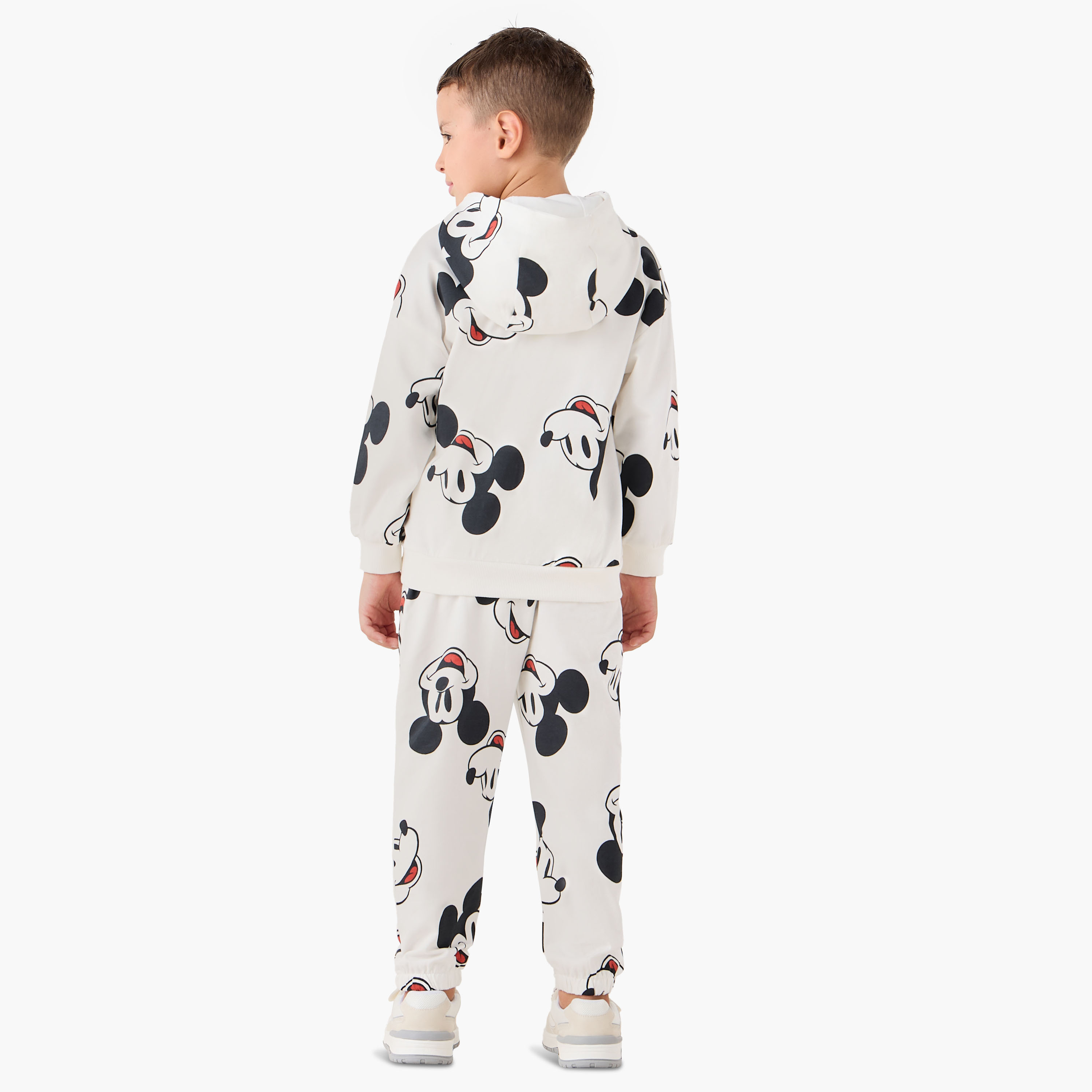 Disney Boys Sweatshirt and Joggers with Mickey Mouse Print - Cotton - Long Sleeves - Hood-boys-clothing-setsandcoords-image-4