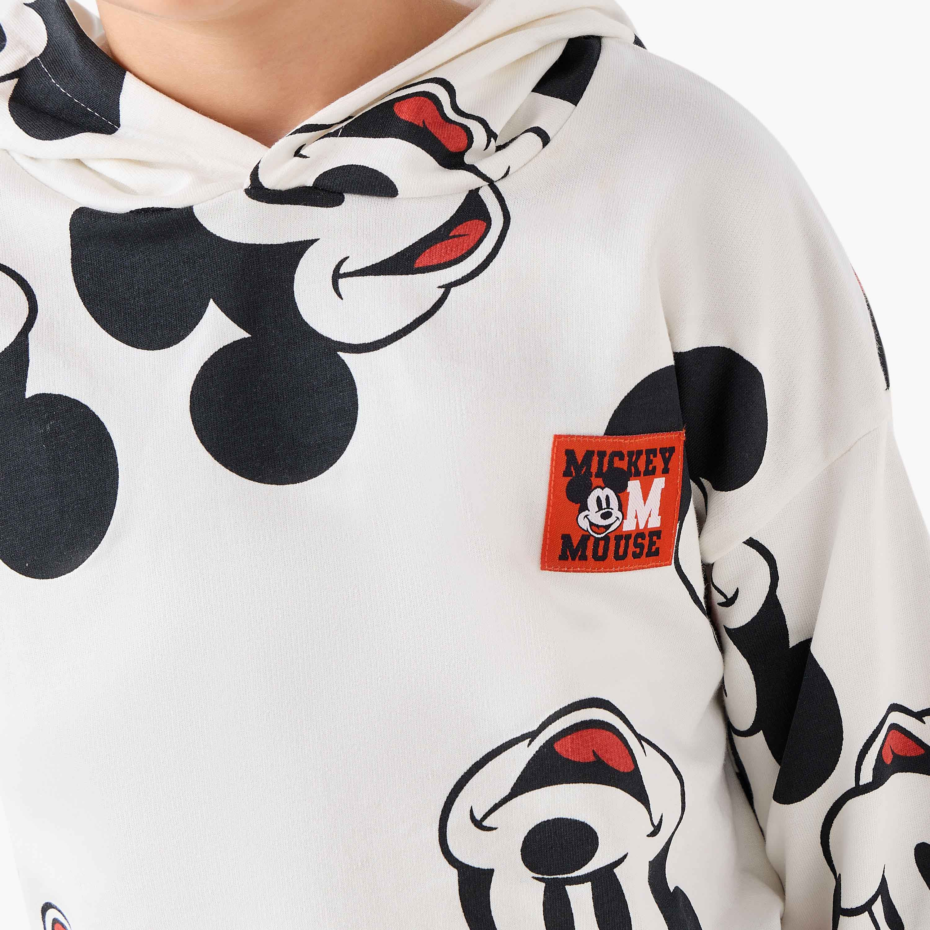 Disney Boys Sweatshirt and Joggers with Mickey Mouse Print - Cotton - Long Sleeves - Hood-boys-clothing-setsandcoords-image-5