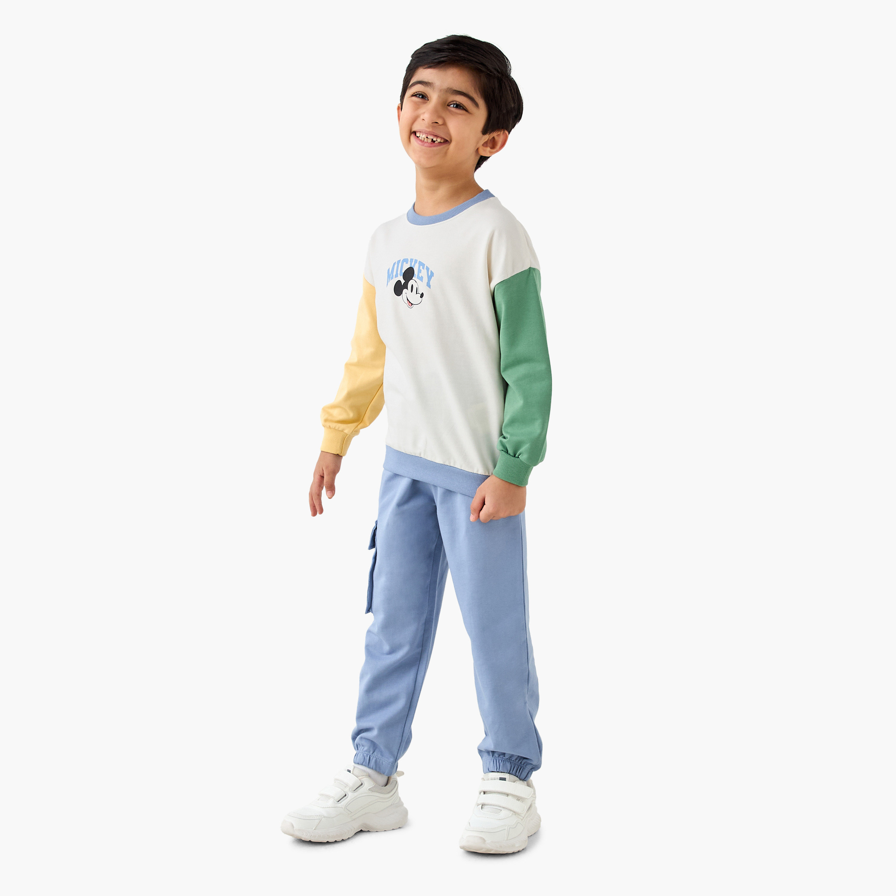 طقم سويت شيرت وبنطلون رياضي بطبعات ميكي ماوس من ديزني-baby-boys-clothing-winterwear-setsandcoords-image-6