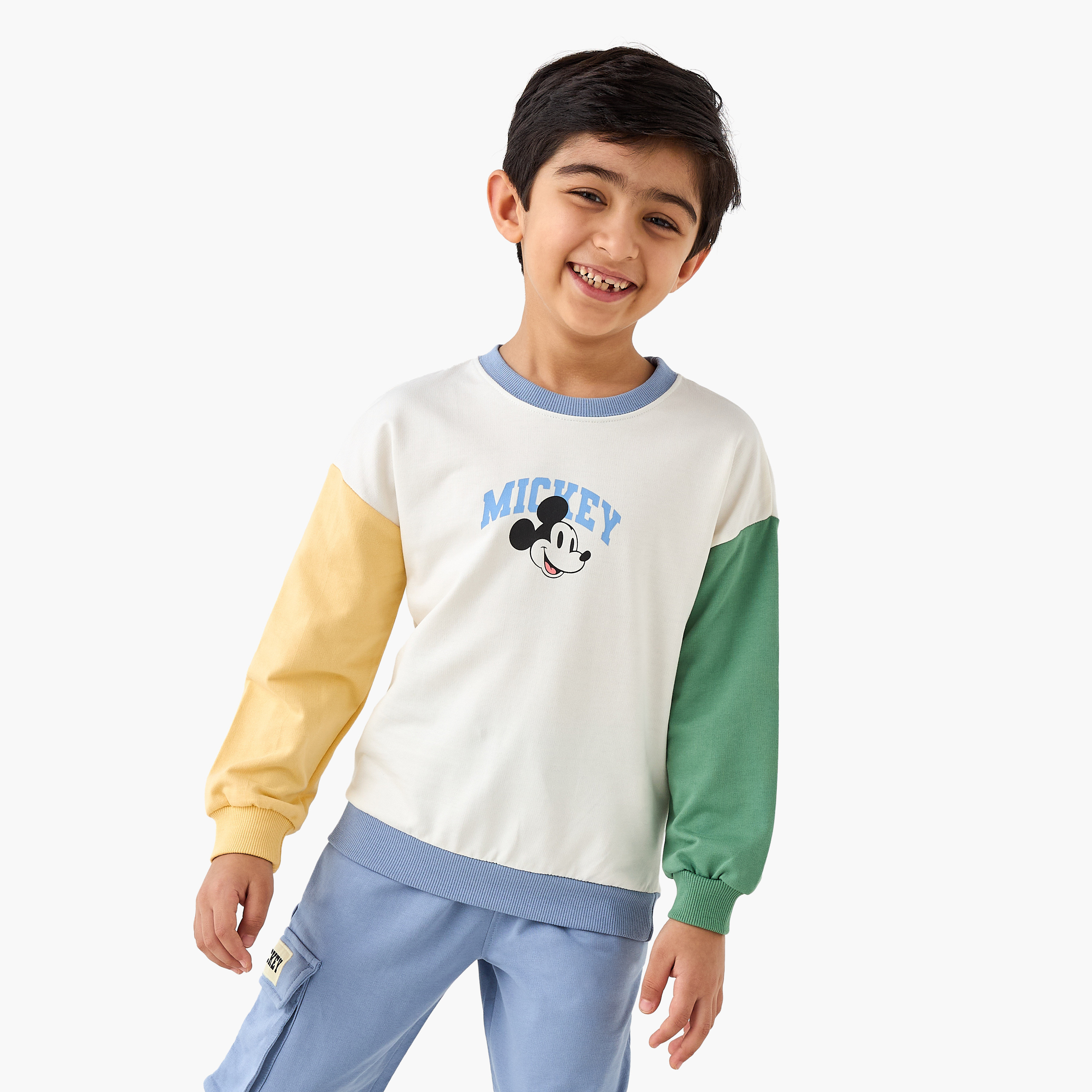 طقم سويت شيرت وبنطلون رياضي بطبعات ميكي ماوس من ديزني-baby-boys-clothing-winterwear-setsandcoords-image-5