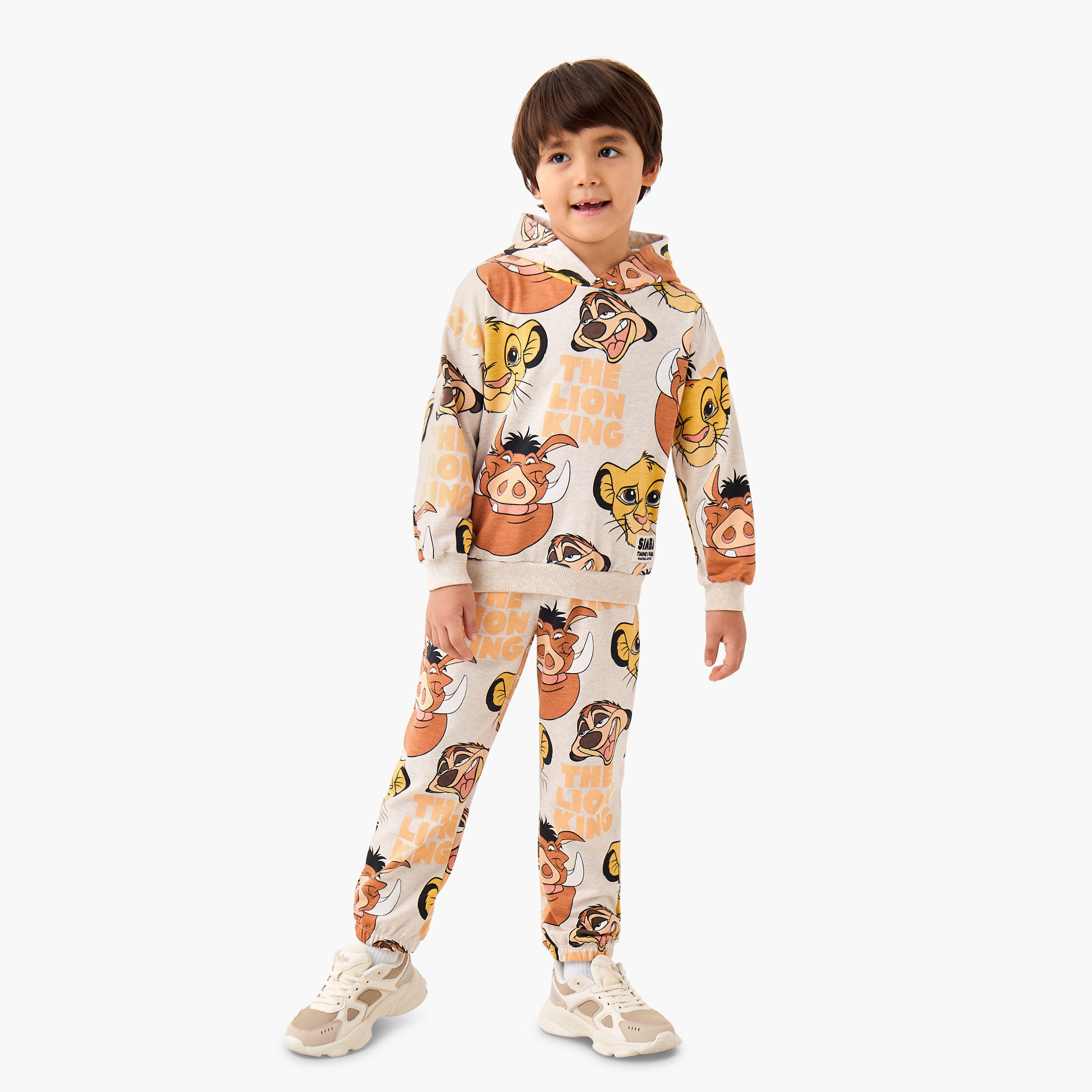 Disney Boys Hooded Sweatshirt and Joggers Set with The Lion King Print - Cotton - Long Sleeves-boys-clothing-setsandcoords-image-1