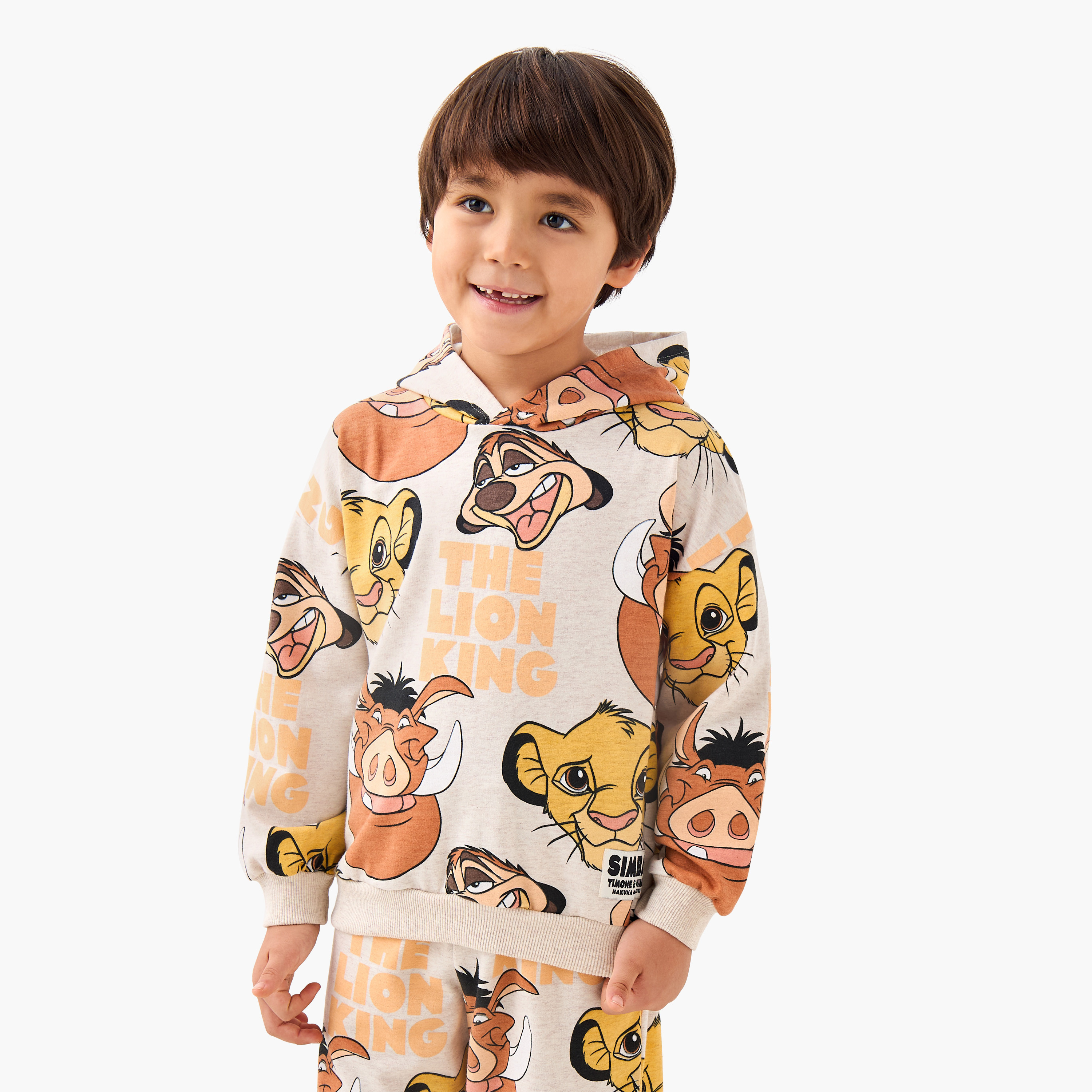 Disney Boys Hooded Sweatshirt and Joggers Set with The Lion King Print - Cotton - Long Sleeves-boys-clothing-setsandcoords-image-2