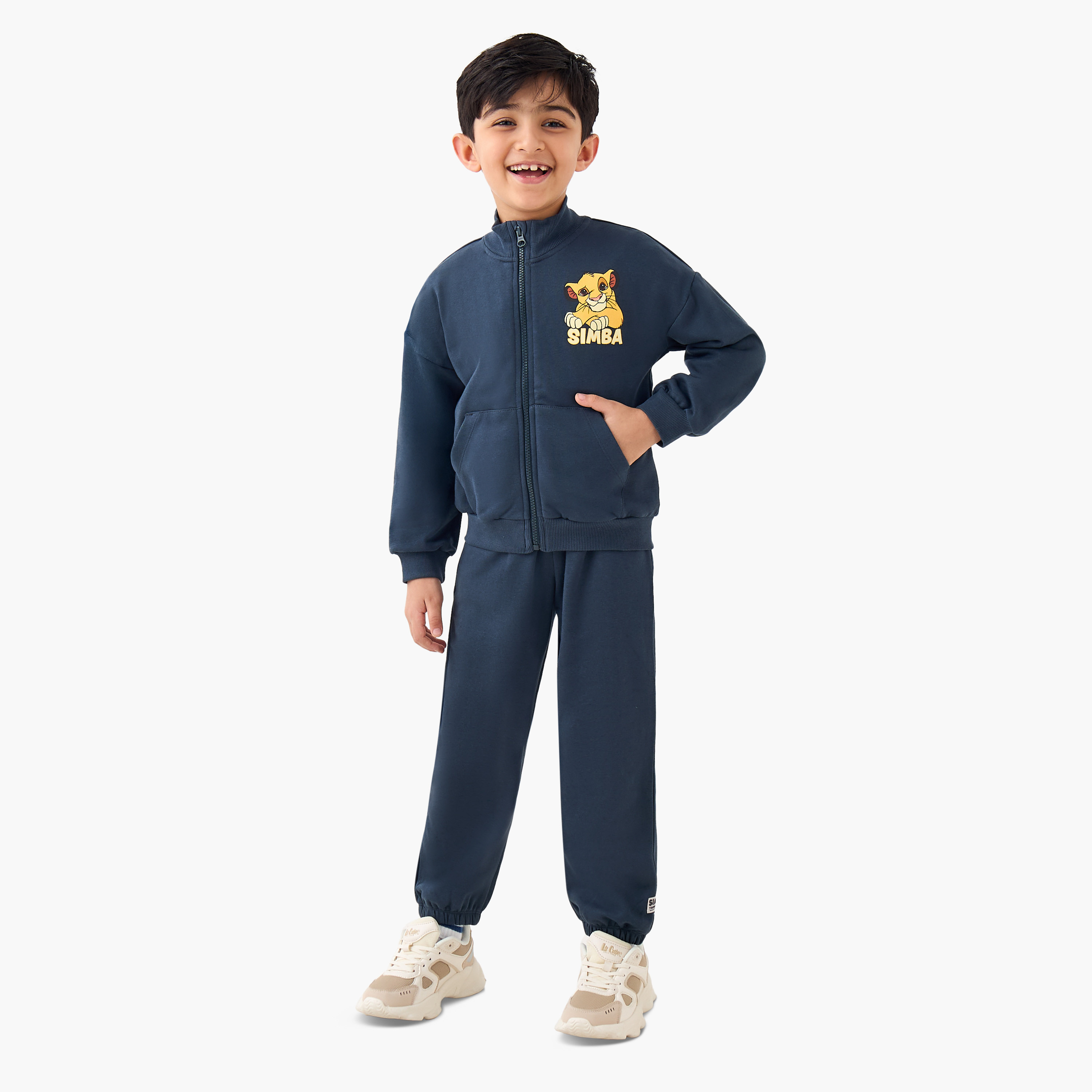Disney Boys Sweatshirt and Joggers Set with Lion King Print - Cotton - Long Sleeves - High Neck-boys-clothing-setsandcoords-image-1