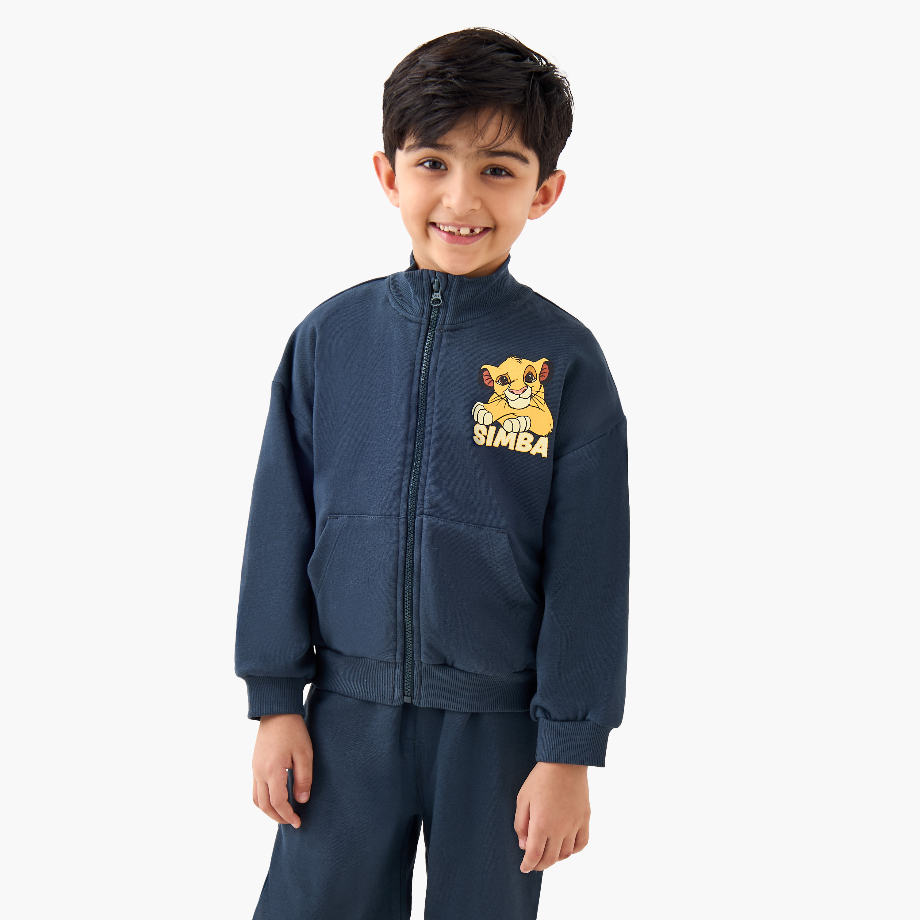 Disney Boys Sweatshirt and Joggers Set with Lion King Print - Cotton - Long Sleeves - High Neck-boys-clothing-setsandcoords-image-2