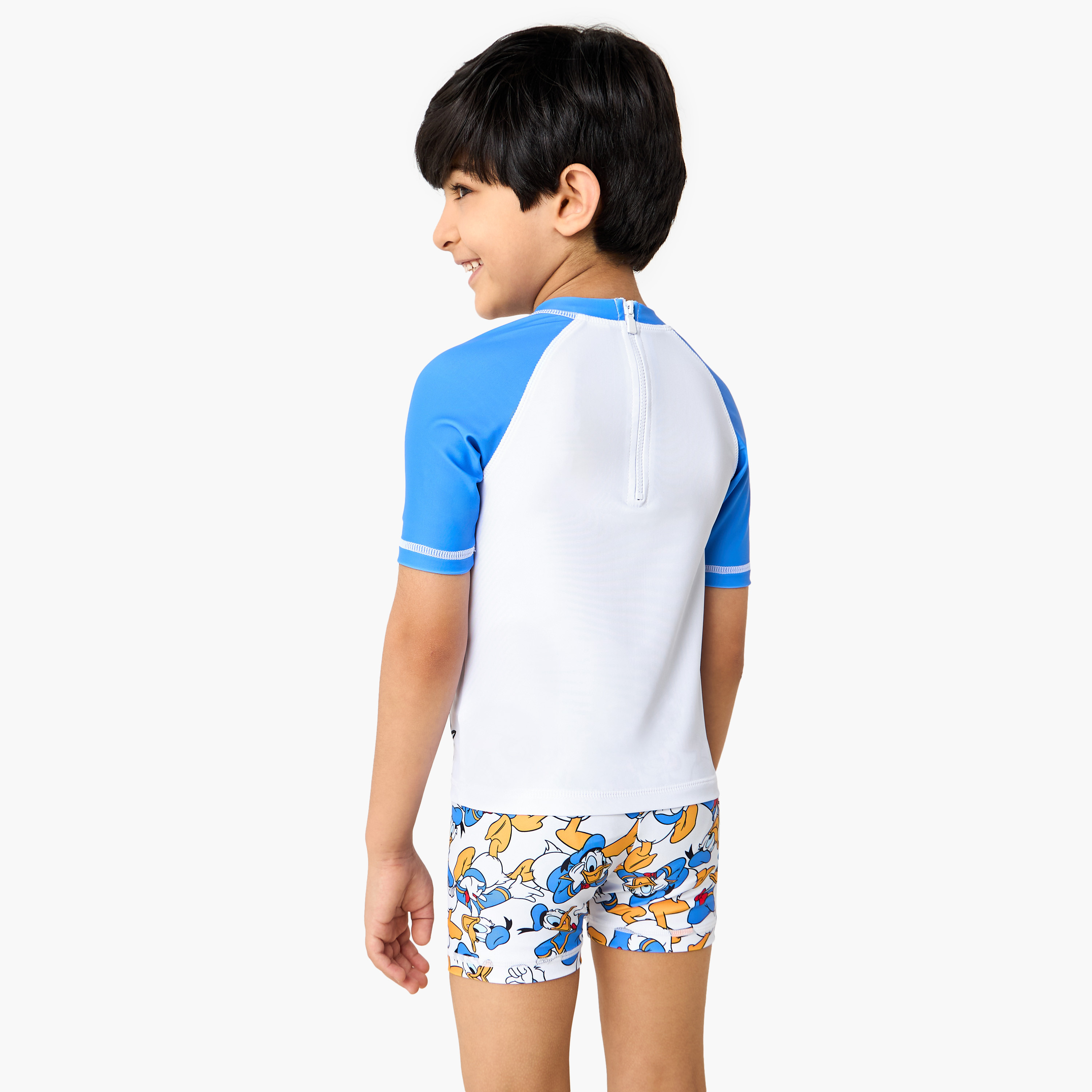 Disney Donald Duck Print Swim T-shirt and Shorts Set-baby-boys-clothing-swimwear-image-4