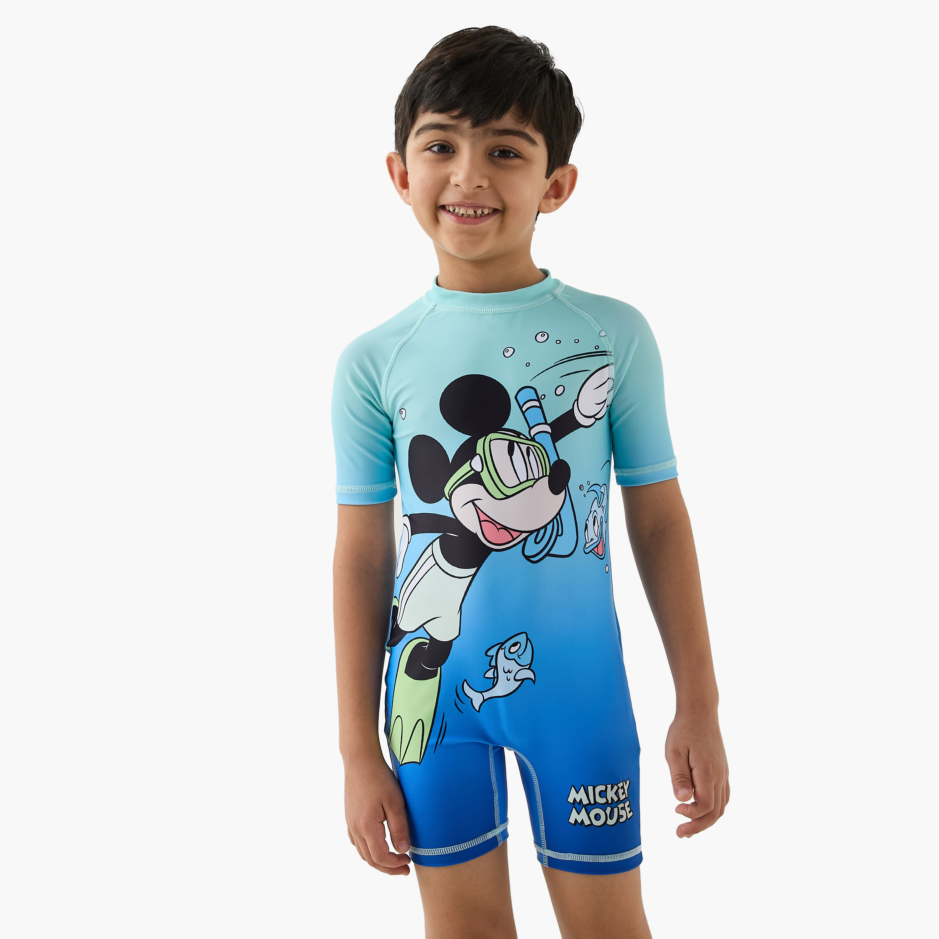 بدلة سباحة بأكمام قصيرة  وطبعات ميكي ماوس من ديزني-sports-boys-clothing-swimwear-image-5
