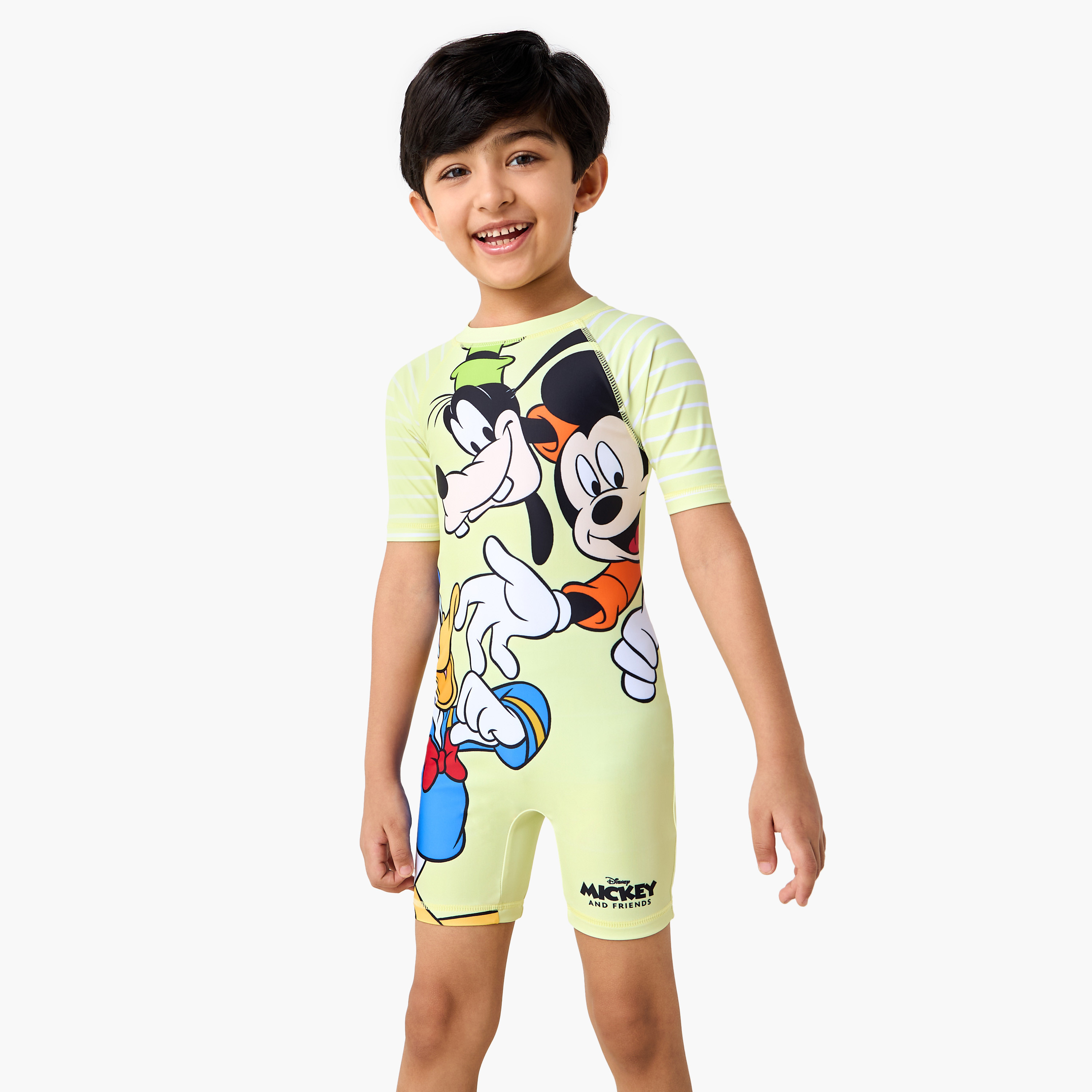 Disney Mickey and Friends Print Swimsuit with Zip Closure-sports-boys-clothing-swimwear-image-1