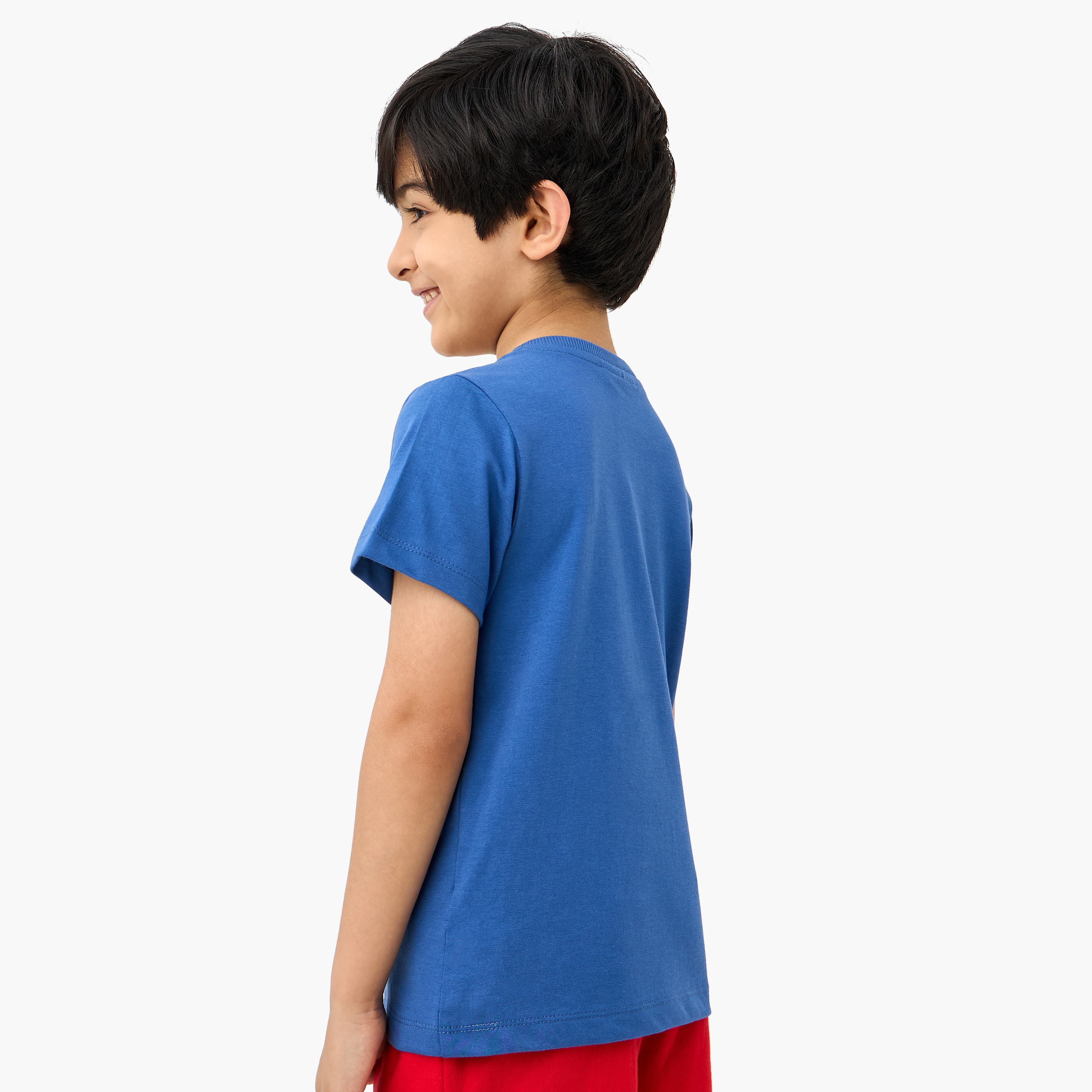 تيشيرت بياقة ضيقة وطبعات سبايدرمان مع أكمام قصيرة-boys-clothing-tshirtsandpolos-image-3