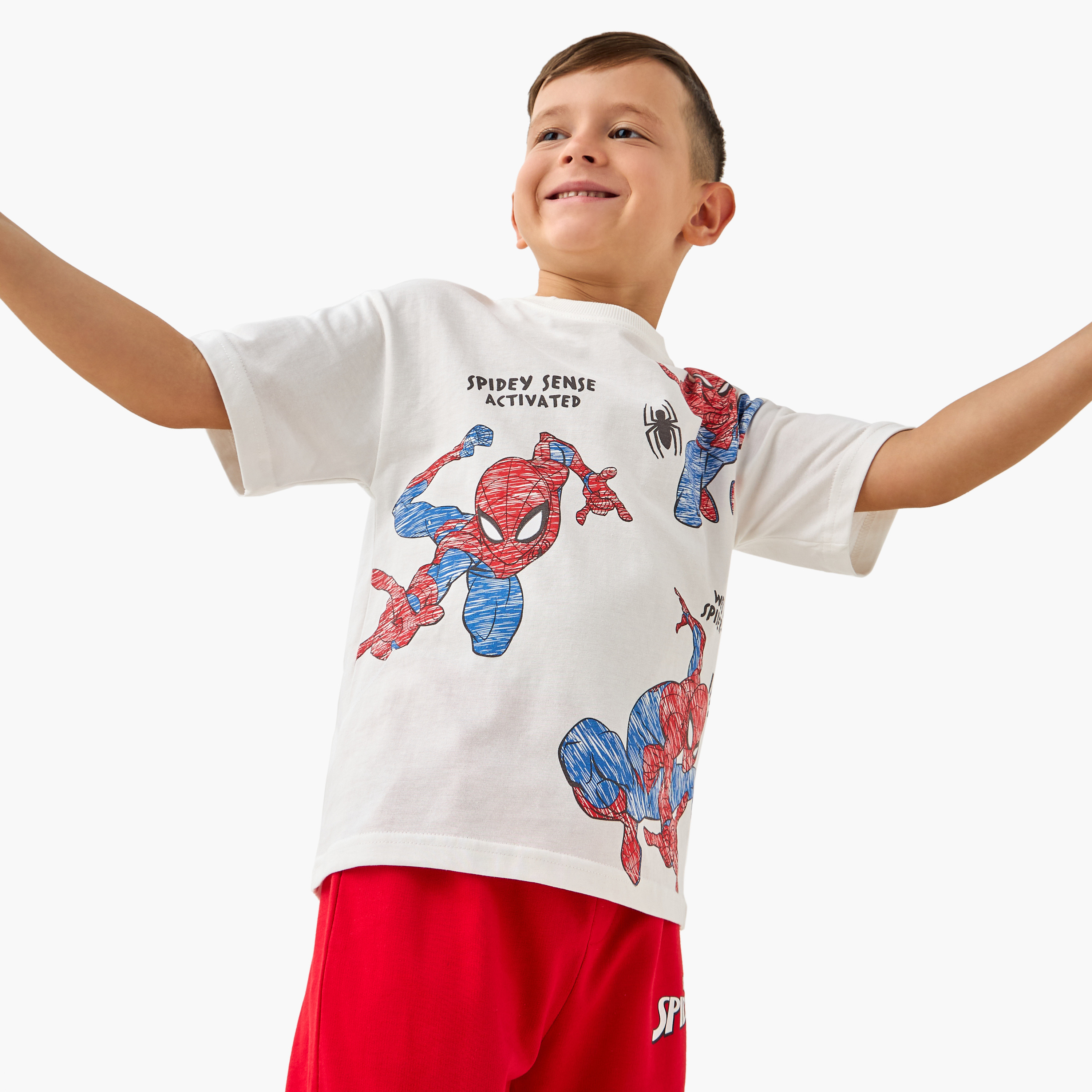 تيشيرت بأكمام قصيرة وطبعات جرافيك سبايدرمان-boys-clothing-tshirtsandpolos-image-1