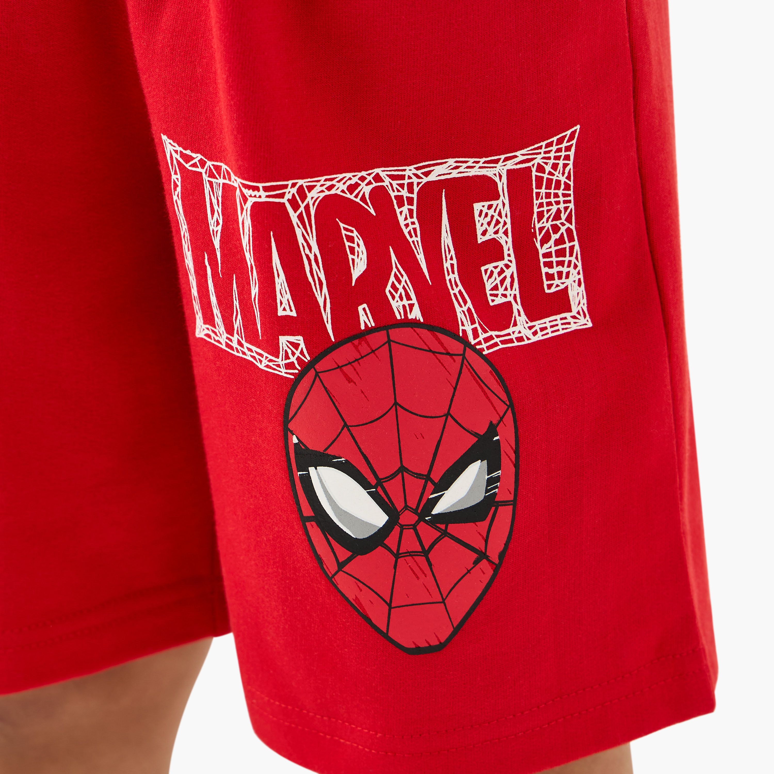 Spider-Man Print Shorts with Drawstring Closure and Pockets-boys-clothing-bottoms-shorts-image-4