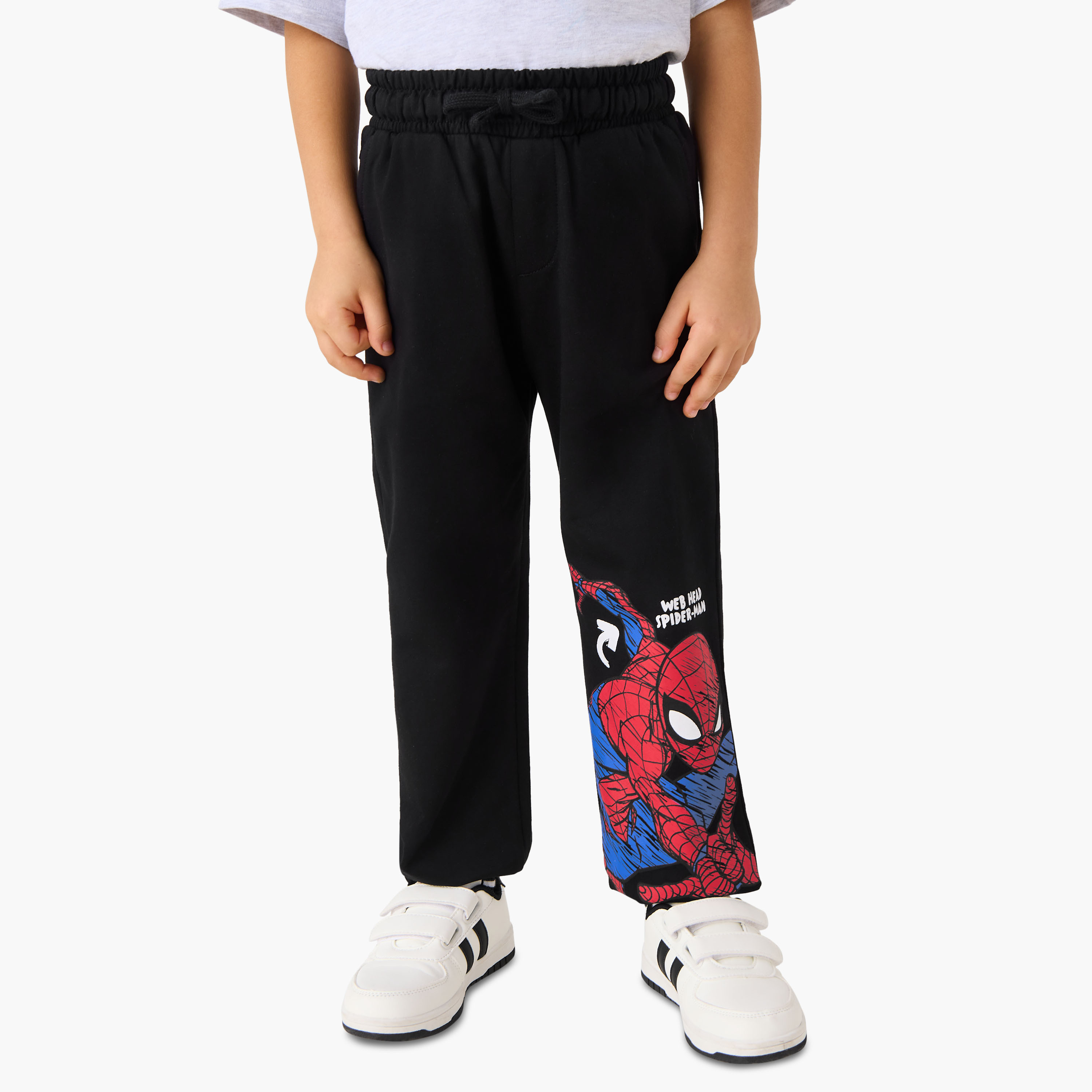 Spider-Man Print Track Pants with Drawstring Closure-boys-clothing-bottoms-joggersandtrackpants-image-1