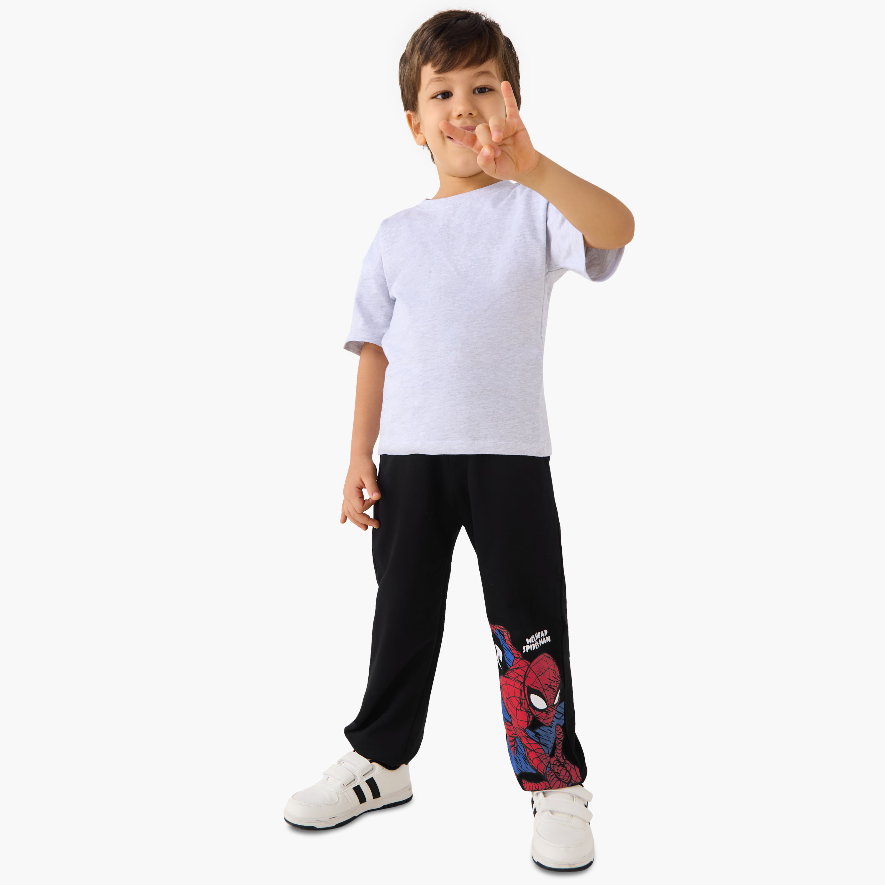 Spider-Man Print Track Pants with Drawstring Closure-boys-clothing-bottoms-joggersandtrackpants-image-2