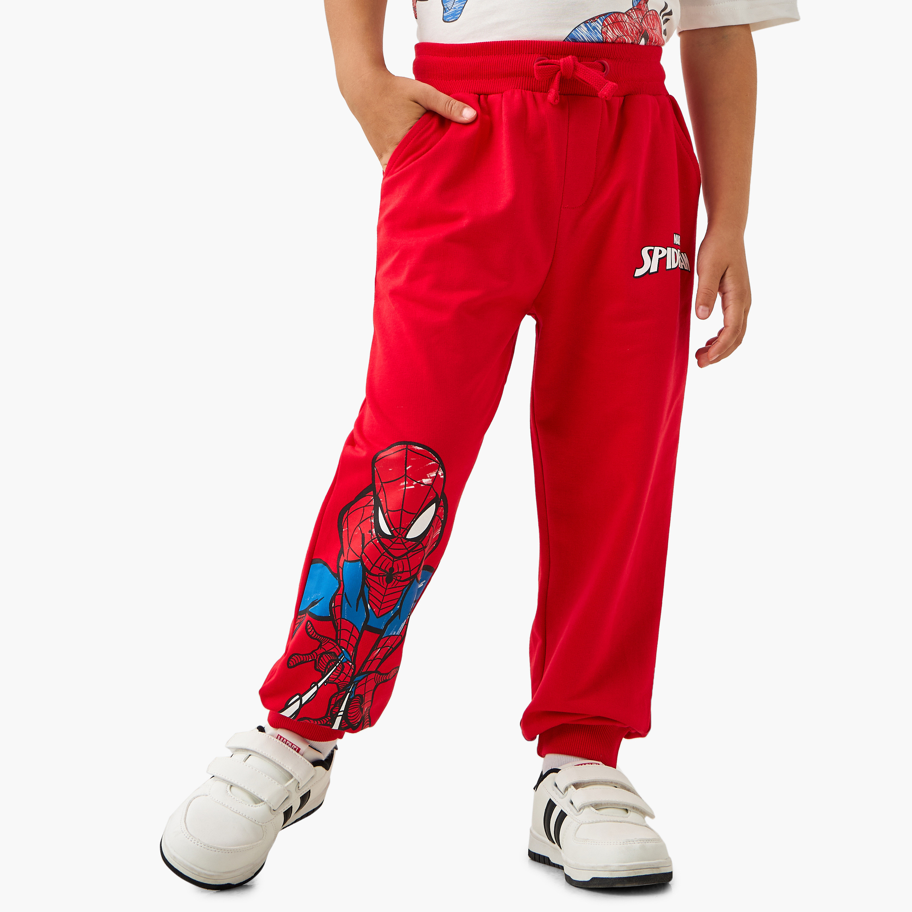 بنطلون رياضي برباط إغلاق وجيوب وطبعات سبايدر مان جرافيك-boys-clothing-bottoms-joggersandtrackpants-image-5
