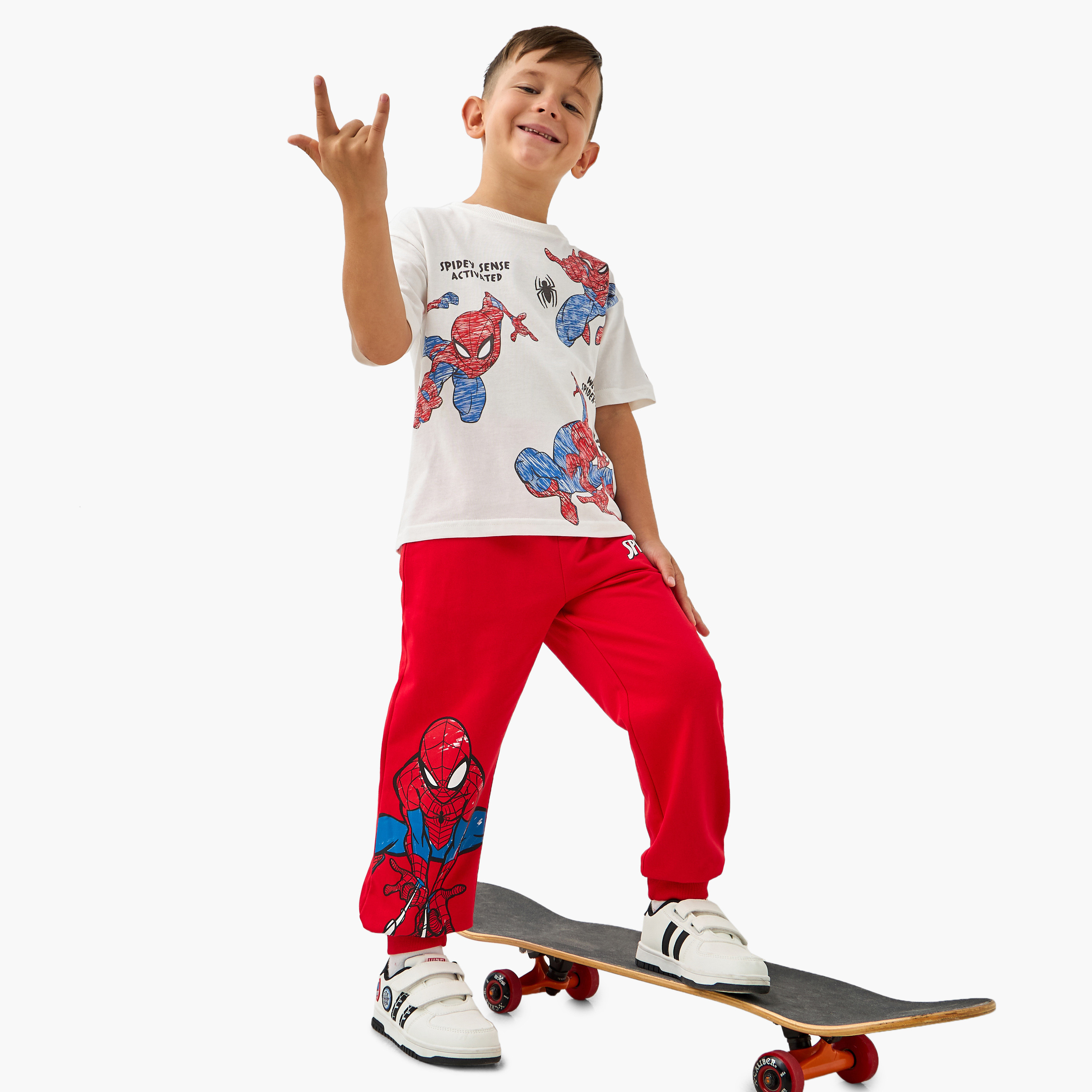 بنطلون رياضي برباط إغلاق وجيوب وطبعات سبايدر مان جرافيك-boys-clothing-bottoms-joggersandtrackpants-image-4