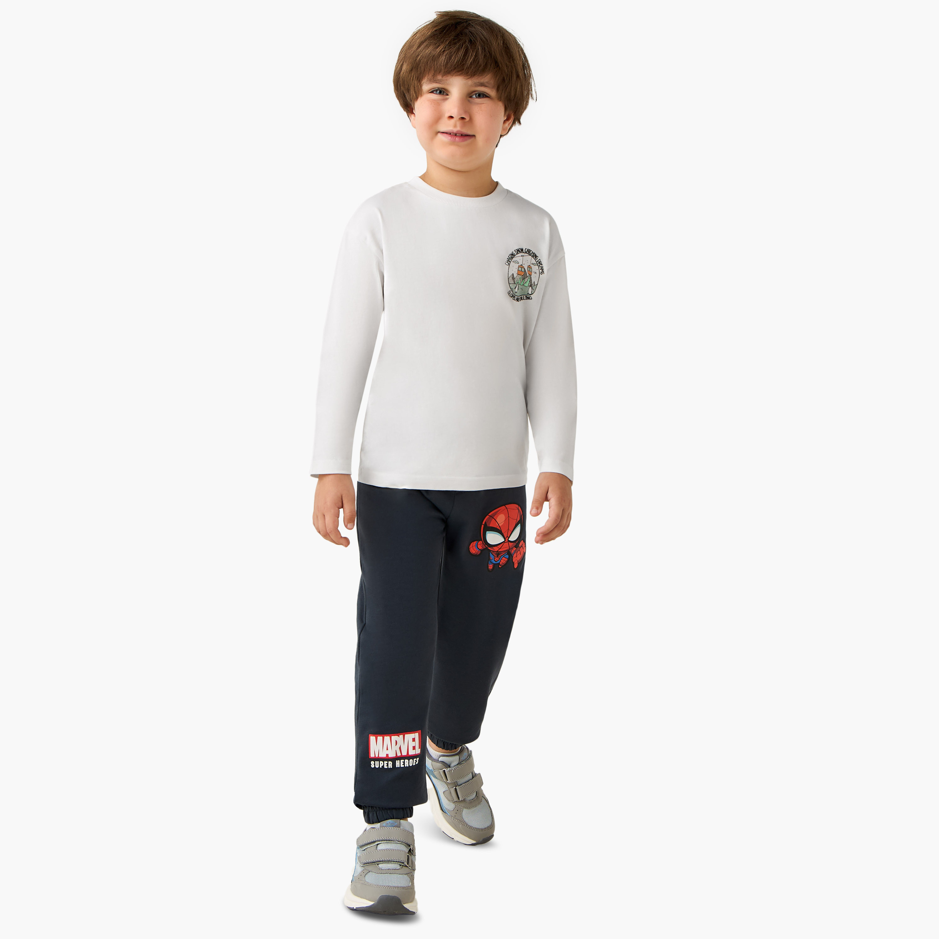 Boys Joggers with Spider-Man Print - Soft Cotton - Drawstring Waist-boys-clothing-bottoms-joggersandtrackpants-image-2
