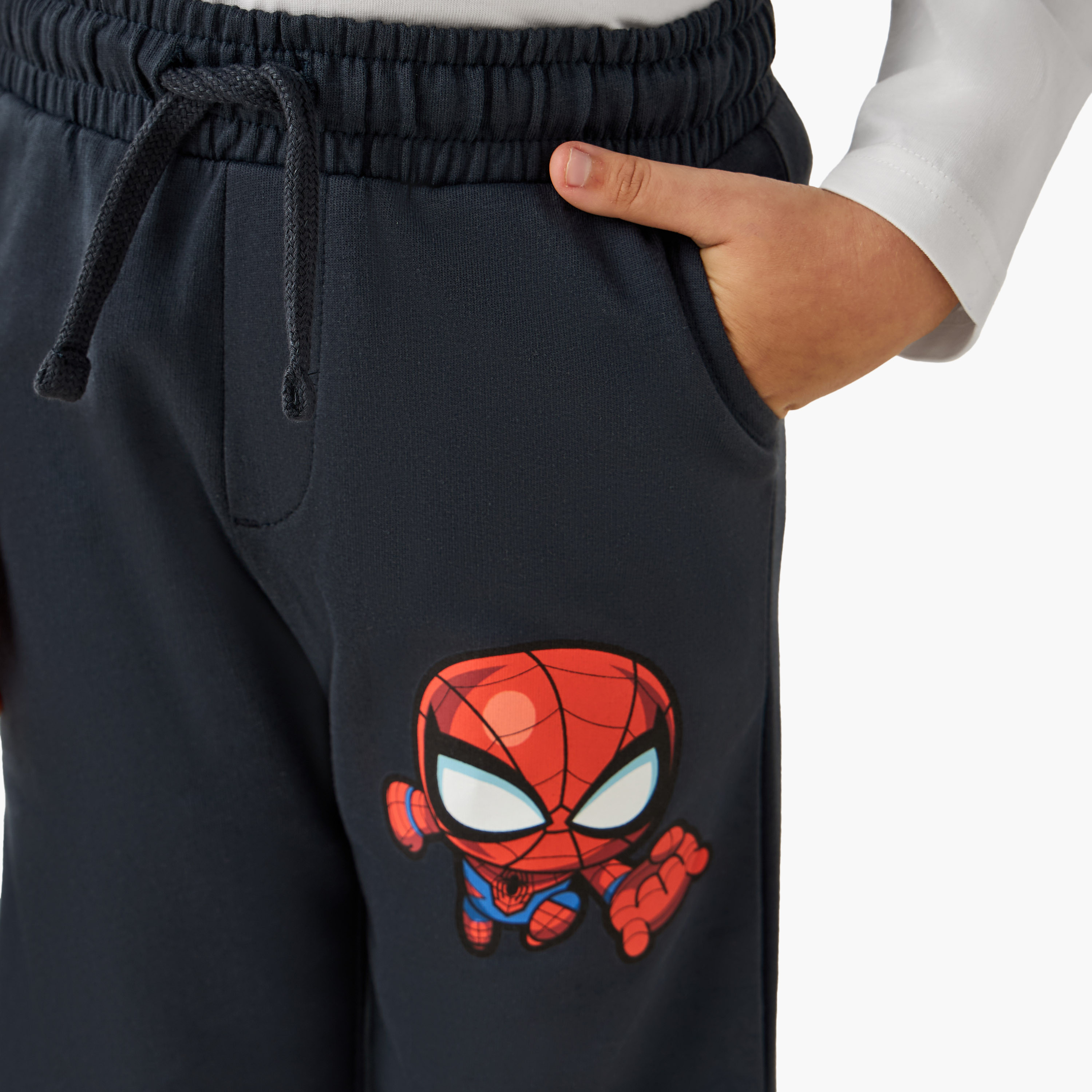 Boys Joggers with Spider-Man Print - Soft Cotton - Drawstring Waist-boys-clothing-bottoms-joggersandtrackpants-image-4