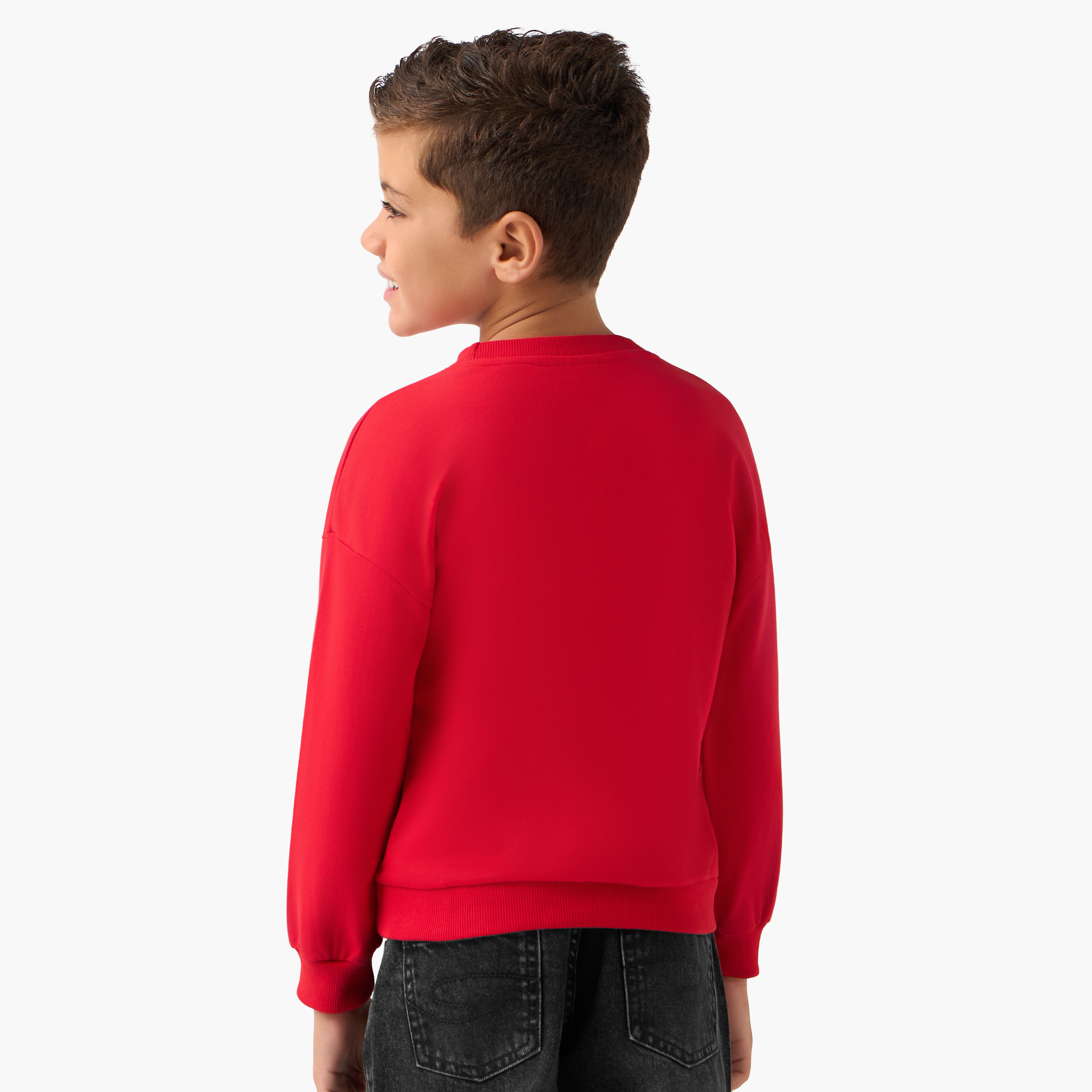 Spider-Man Print Pullover with Crew Neck-boys-clothing-sweatshirts-image-3