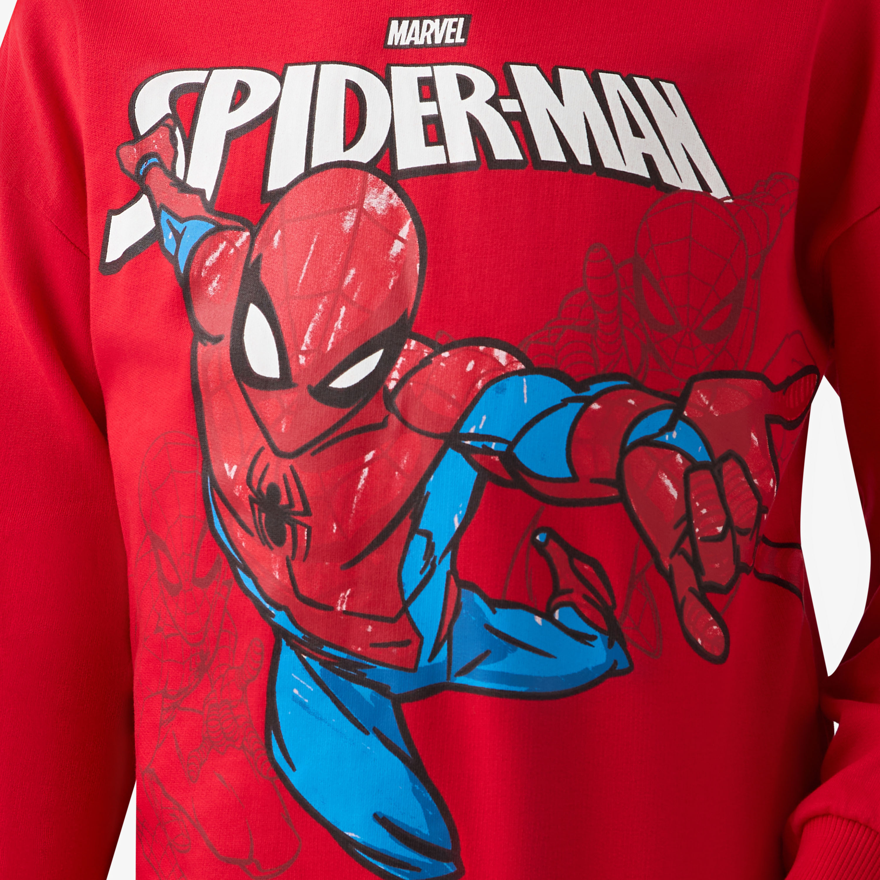 Spider-Man Print Pullover with Crew Neck-boys-clothing-sweatshirts-image-5