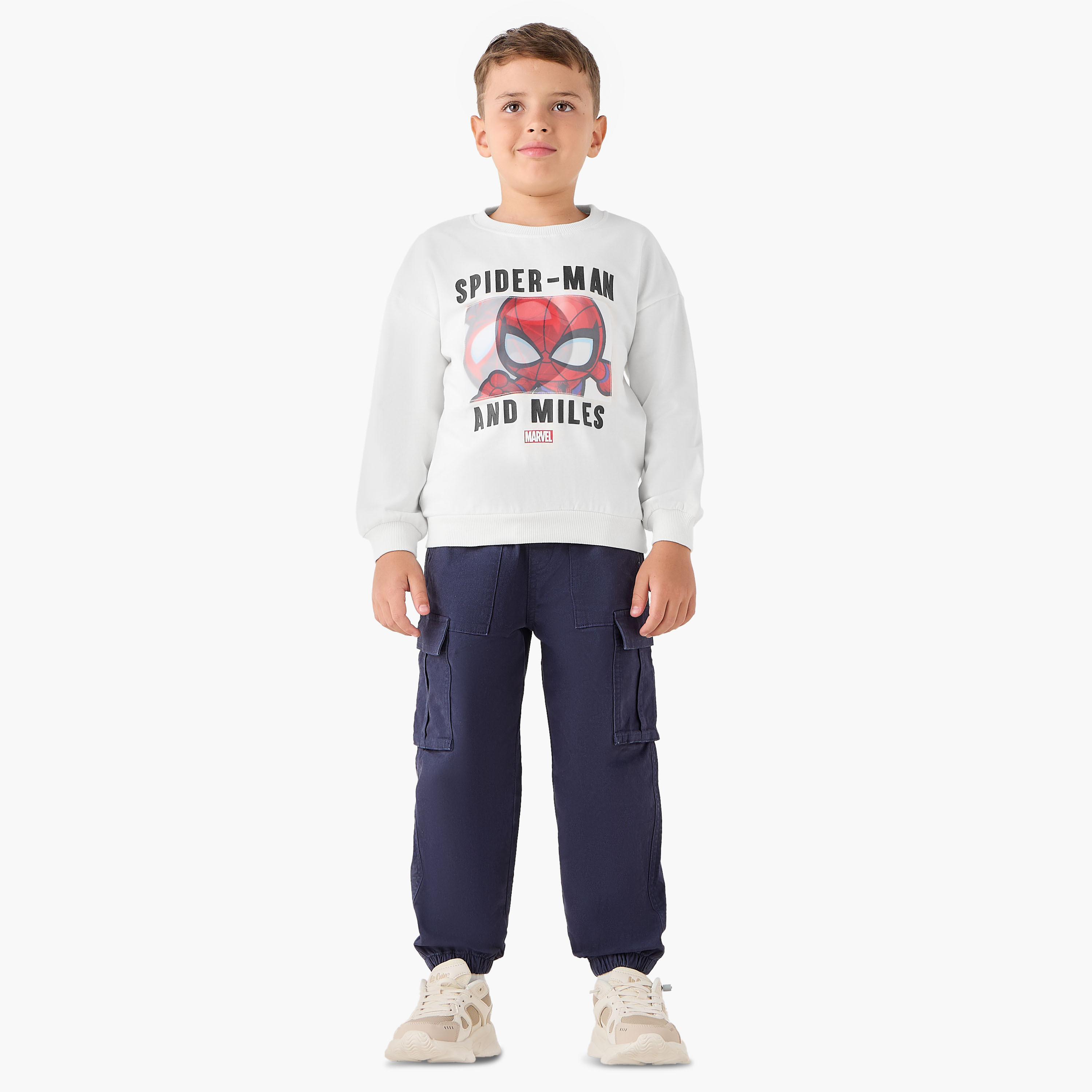 Spider-Man Print Sweatshirt with Long Sleeves-boys-clothing-sweatshirts-image-2