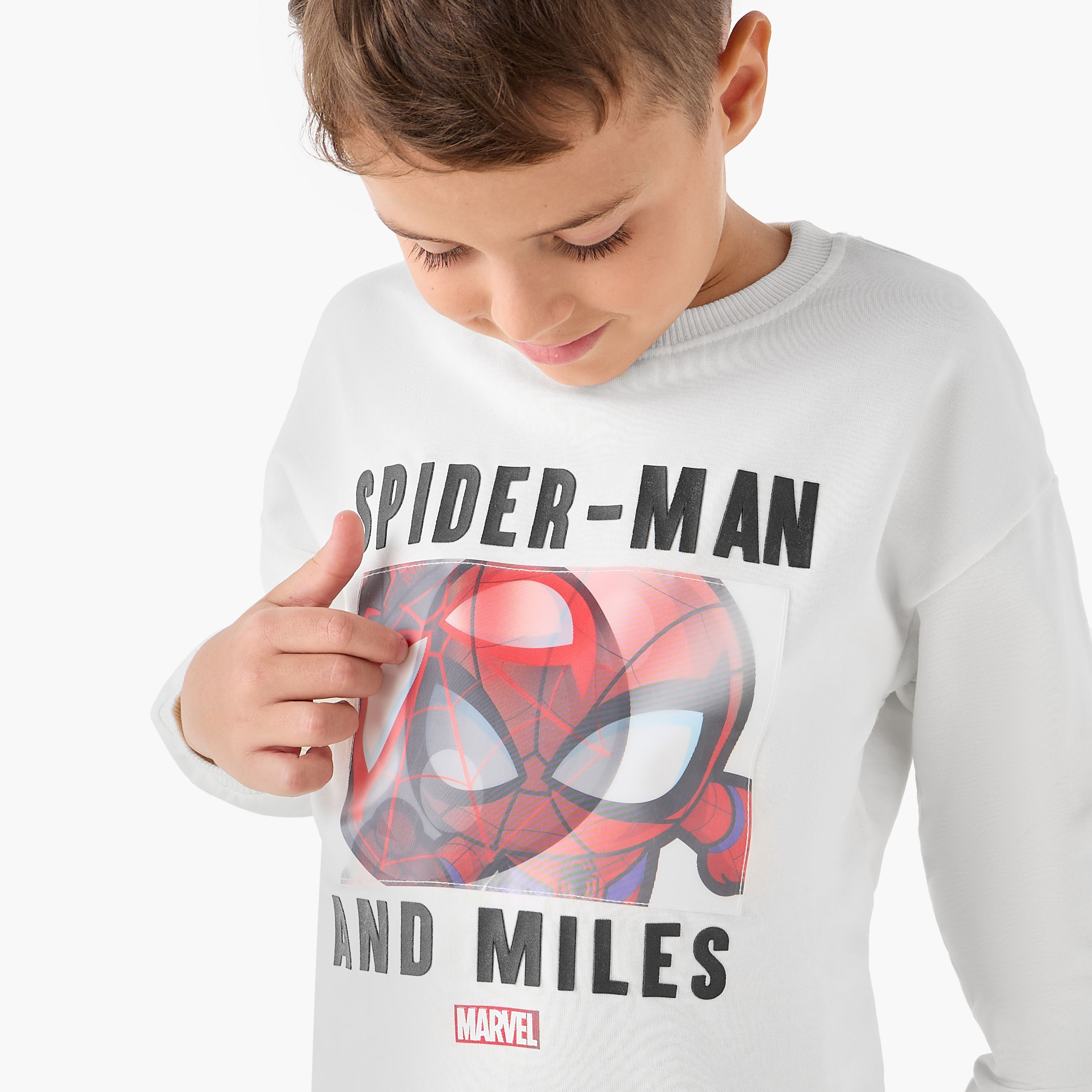 Spider-Man Print Sweatshirt with Long Sleeves-boys-clothing-sweatshirts-image-4