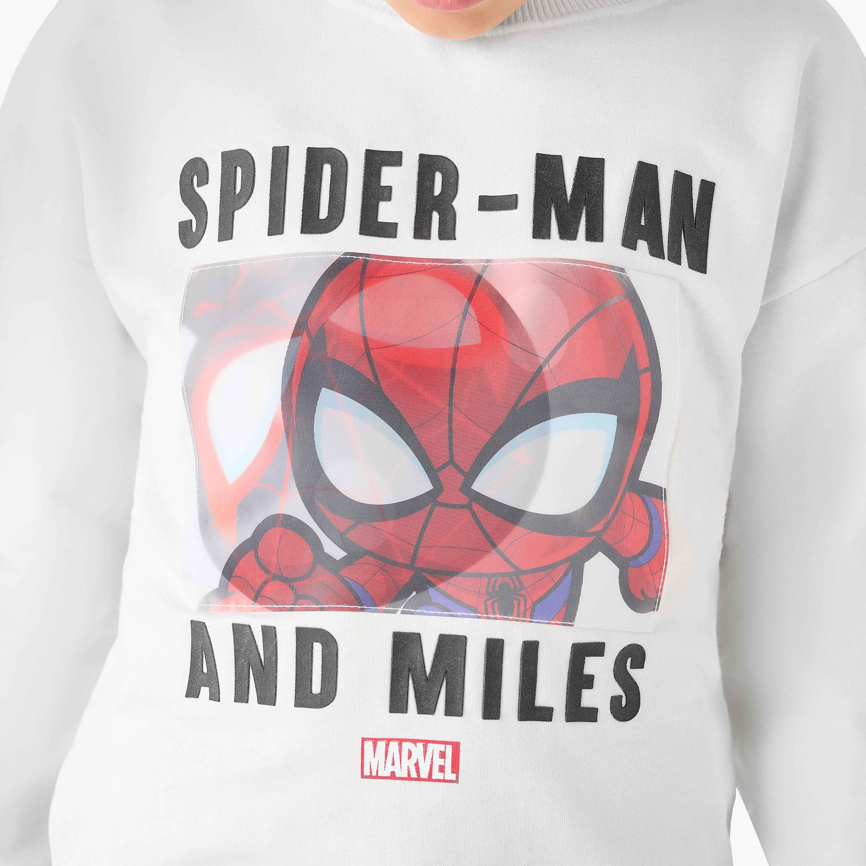 Spider-Man Print Sweatshirt with Long Sleeves-boys-clothing-sweatshirts-image-5