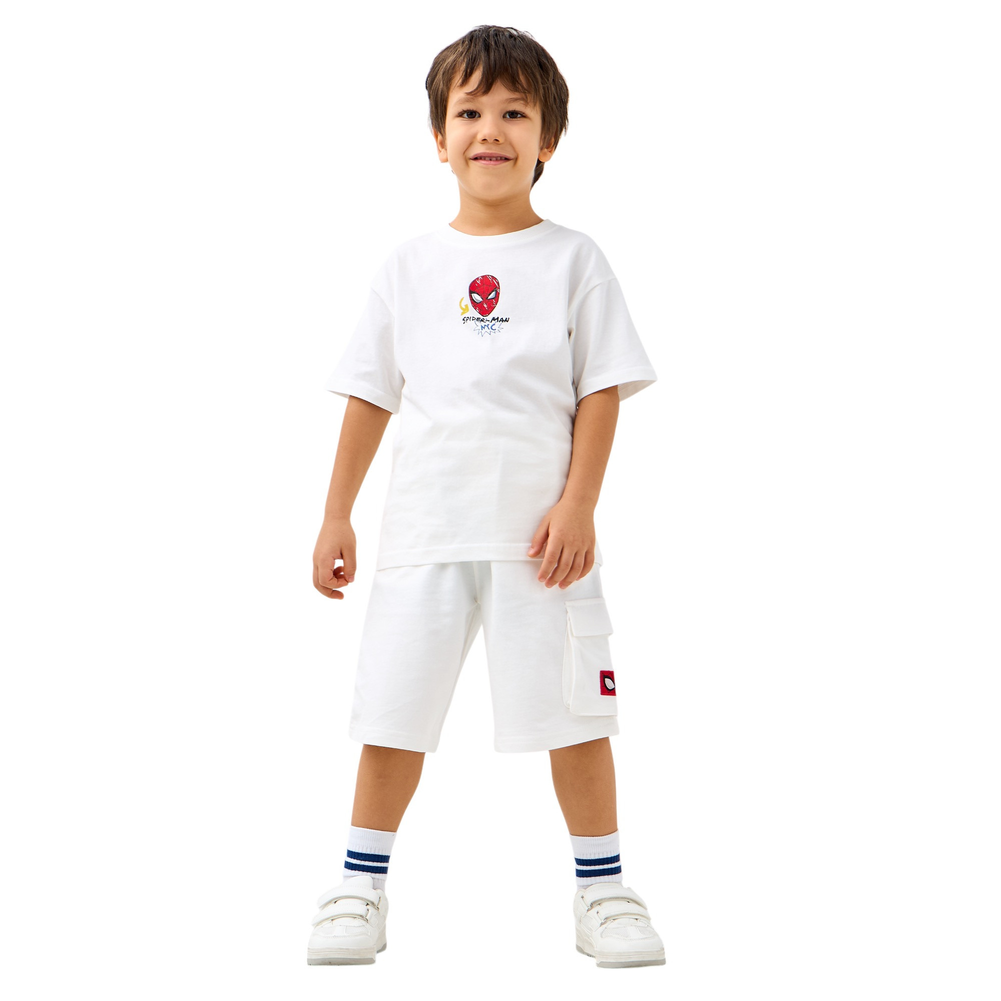 طقم تيشيرت وشورت بطبعات سبايدرمان-boys-clothing-setsandcoords-image-2