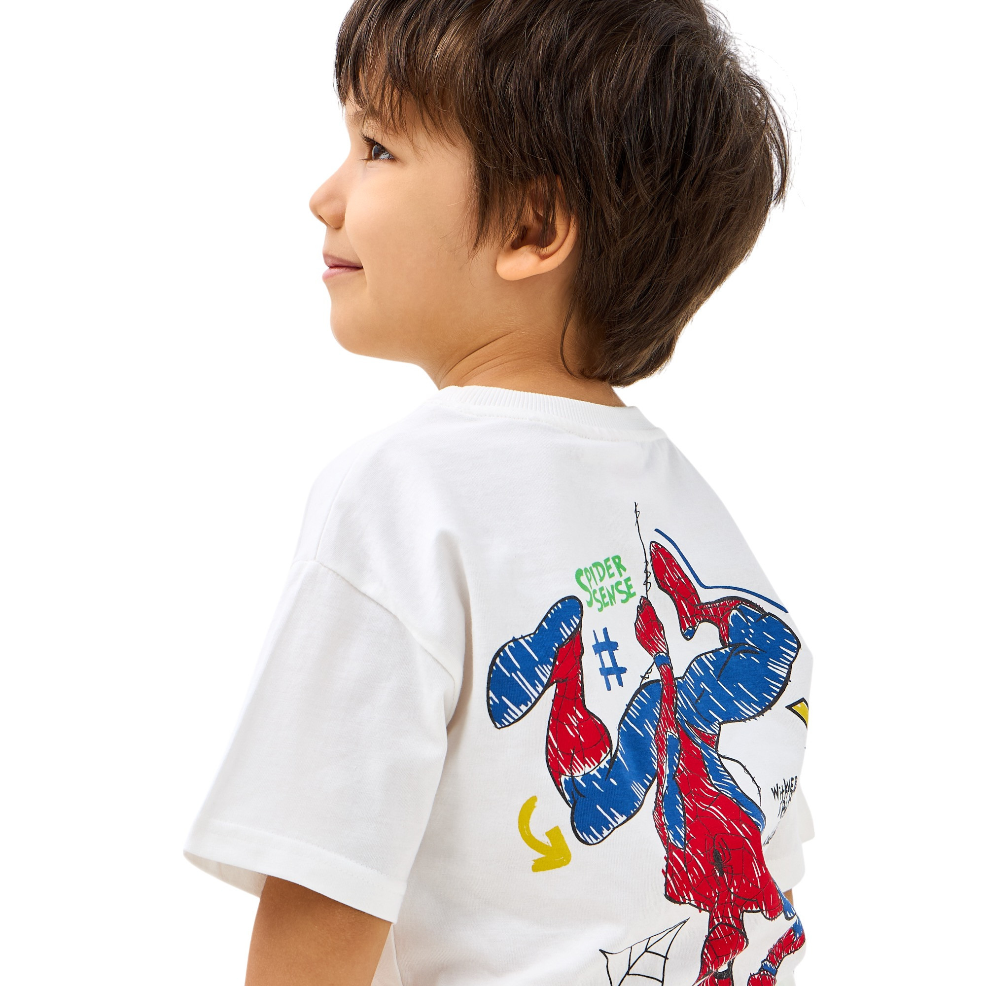 طقم تيشيرت وشورت بطبعات سبايدرمان-boys-clothing-setsandcoords-image-5