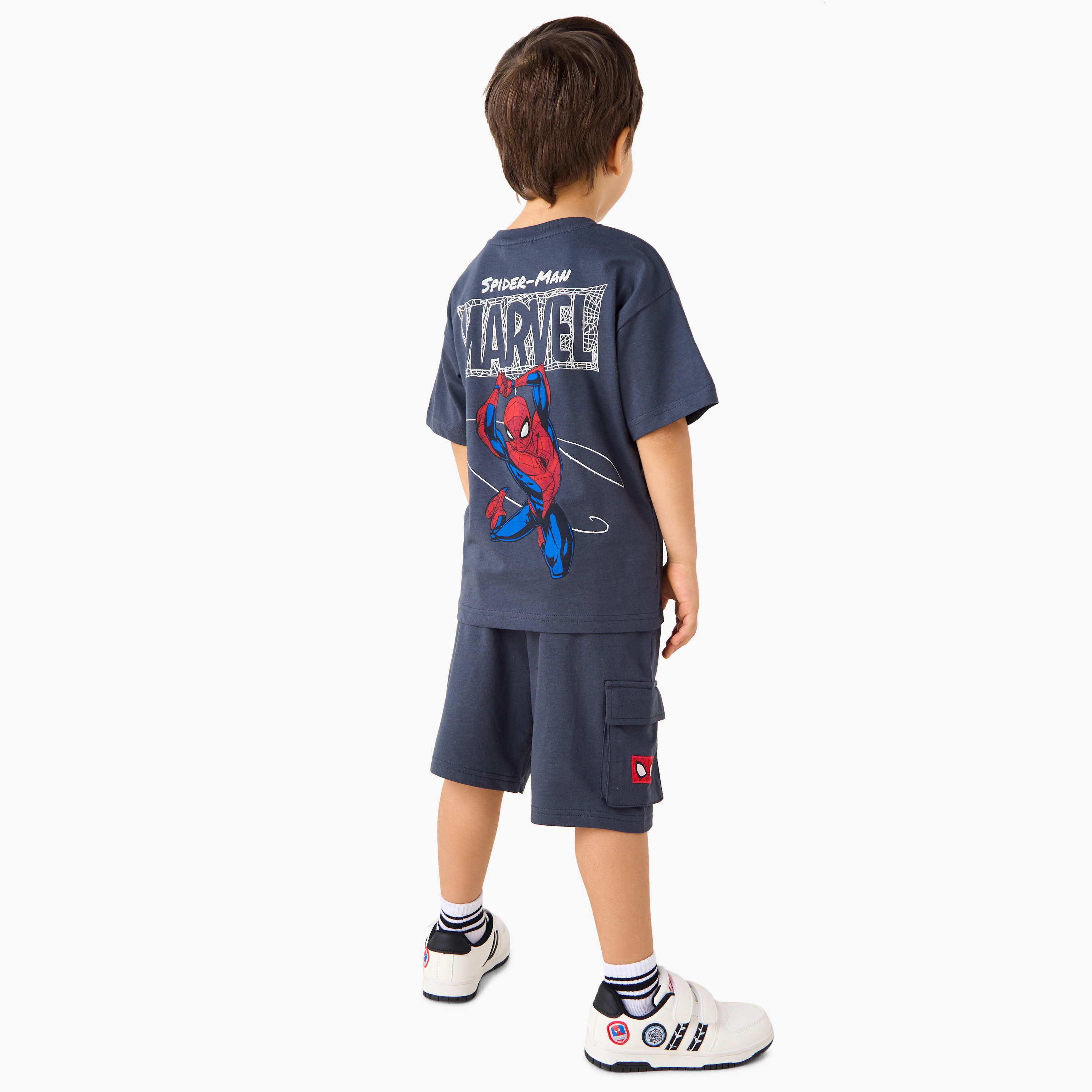طقم تيشيرت بطبعات سبايدرمان وشورت-boys-clothing-setsandcoords-image-1