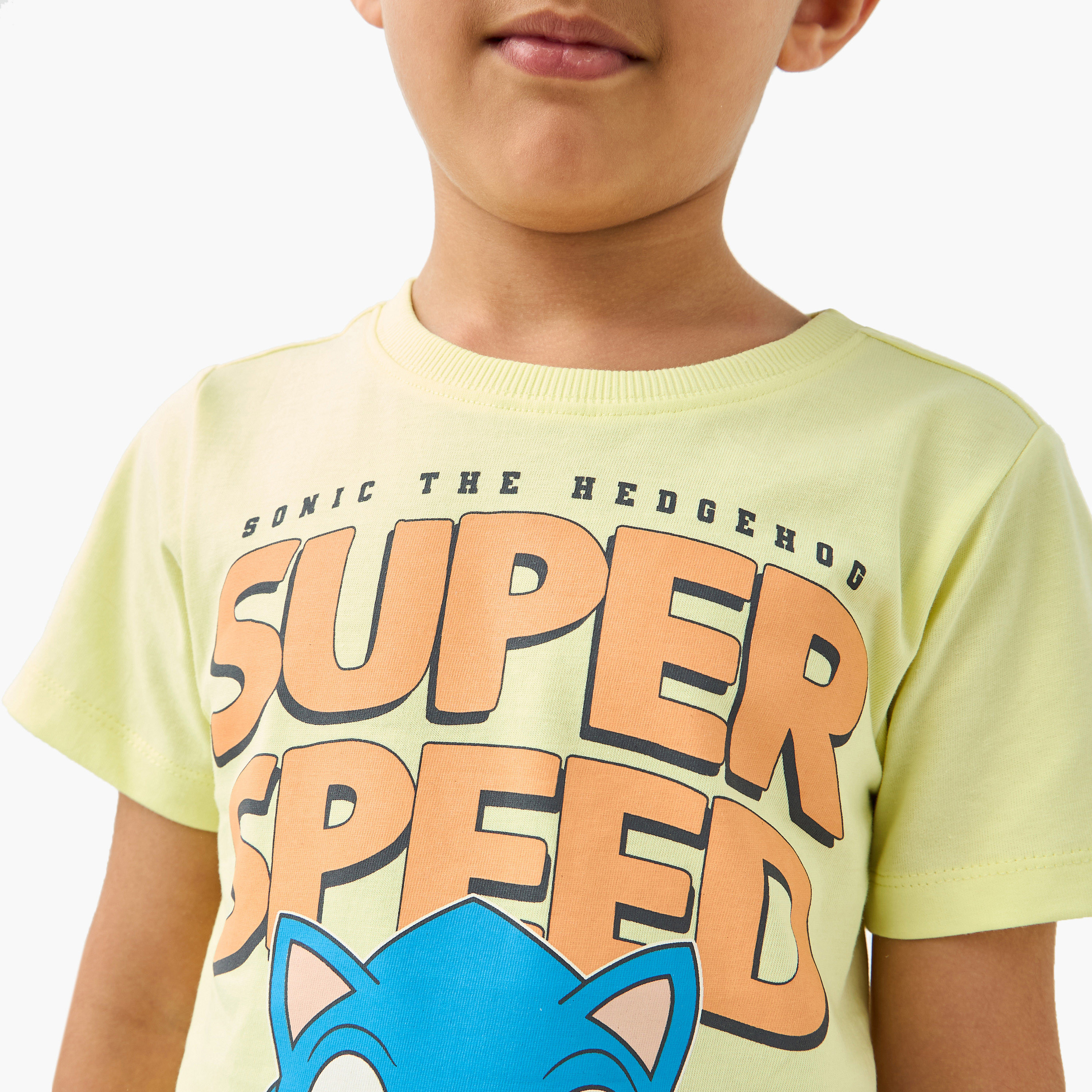 Sonic the Hedgehog Graphic Print Crew Neck T-shirt with Short Sleeves-boys-clothing-tshirtsandpolos-image-4
