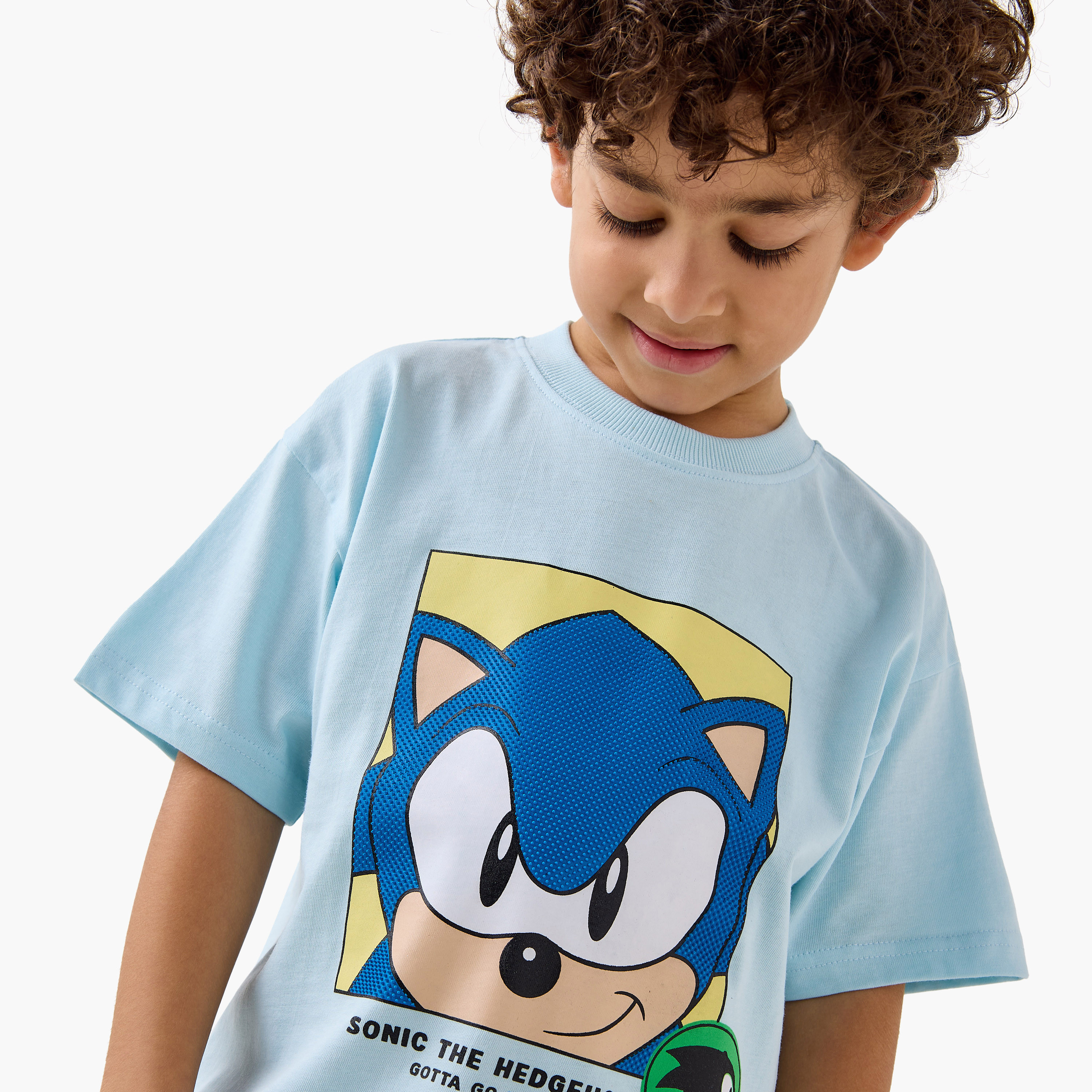 Sonic the Hedgehog Print T-shirt with Short Sleeves-boys-clothing-tshirtsandpolos-image-4