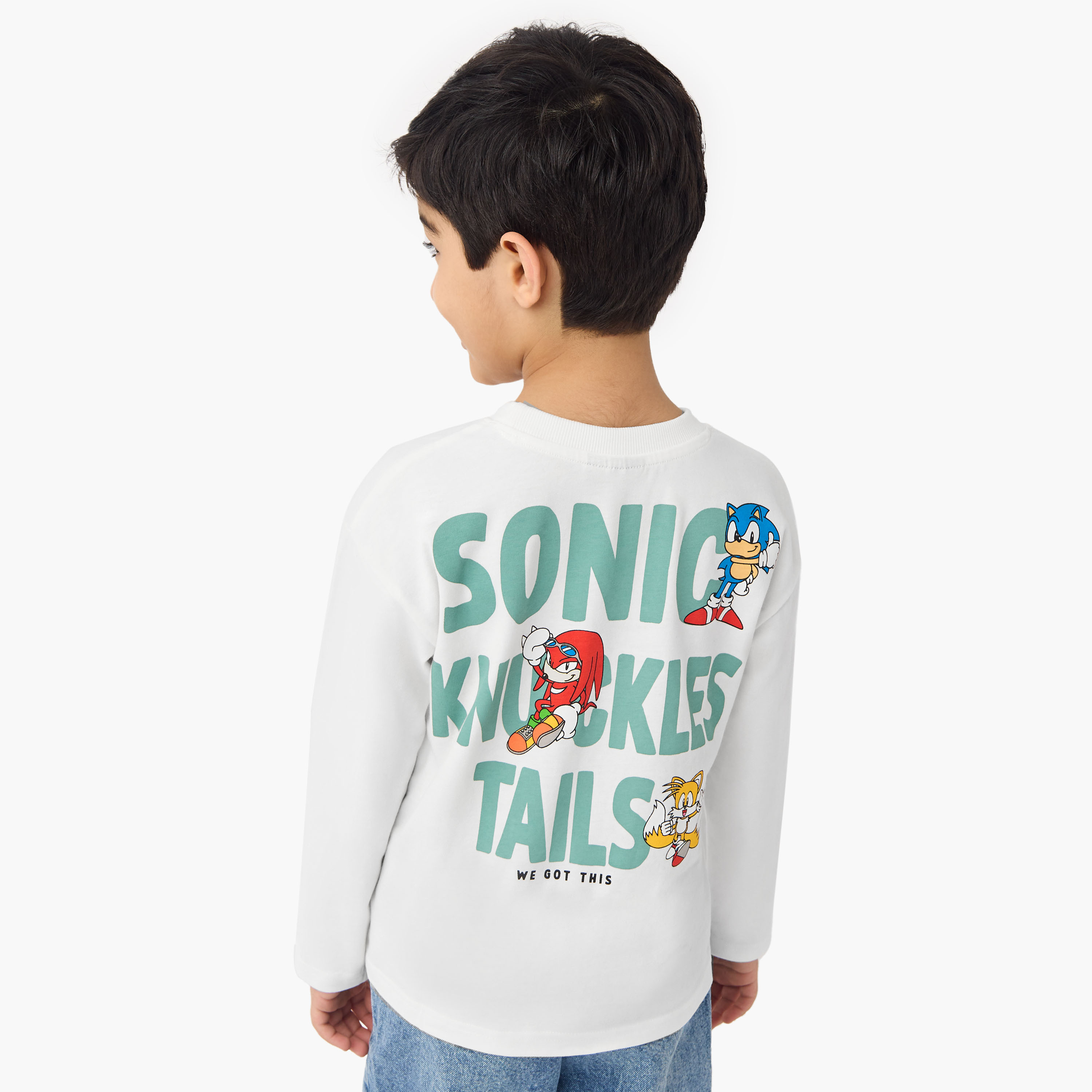 Sonic the Hedgehog Print T-shirt with Long Sleeves-boys-clothing-tshirtsandpolos-image-1