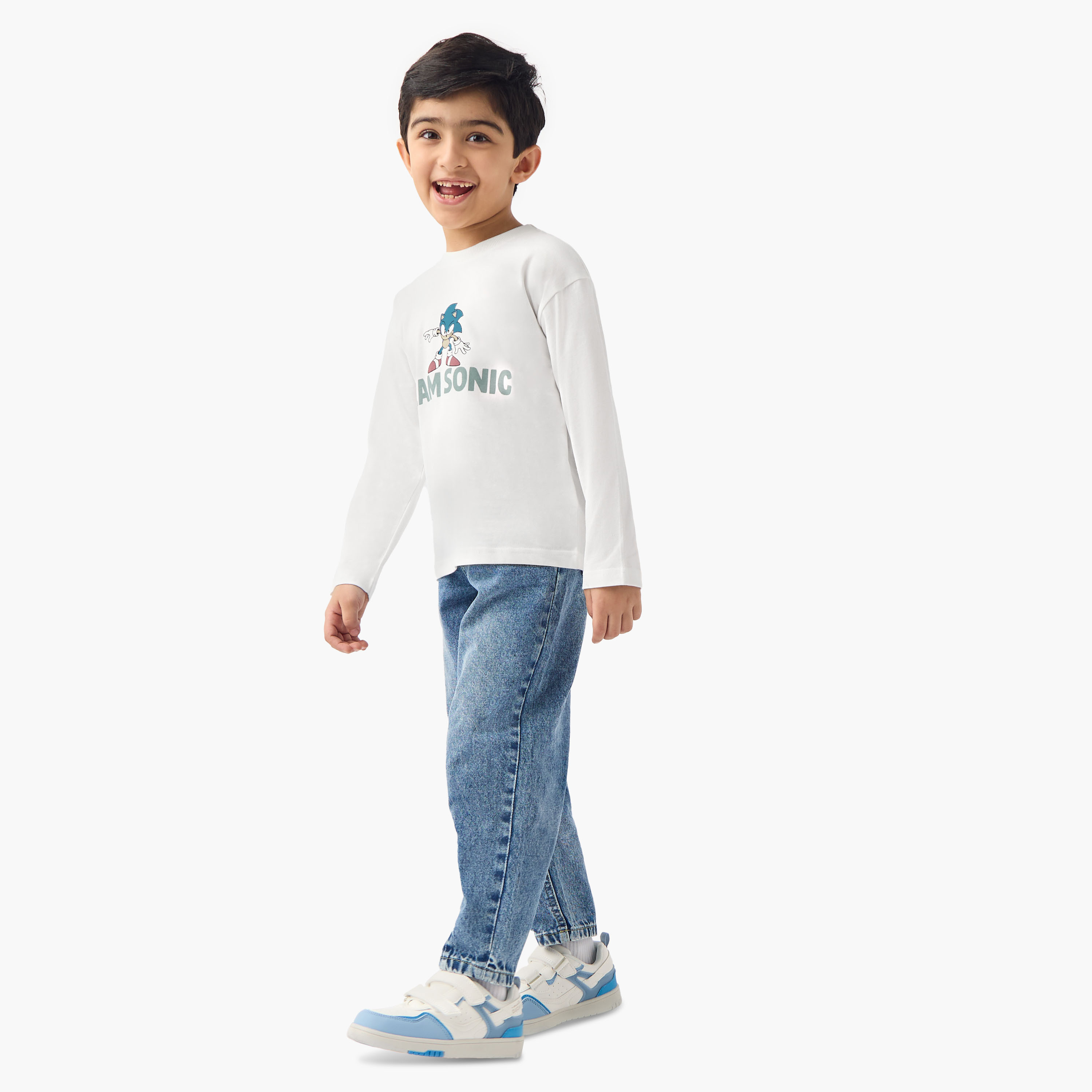 Sonic the Hedgehog Print T-shirt with Long Sleeves-boys-clothing-tshirtsandpolos-image-2
