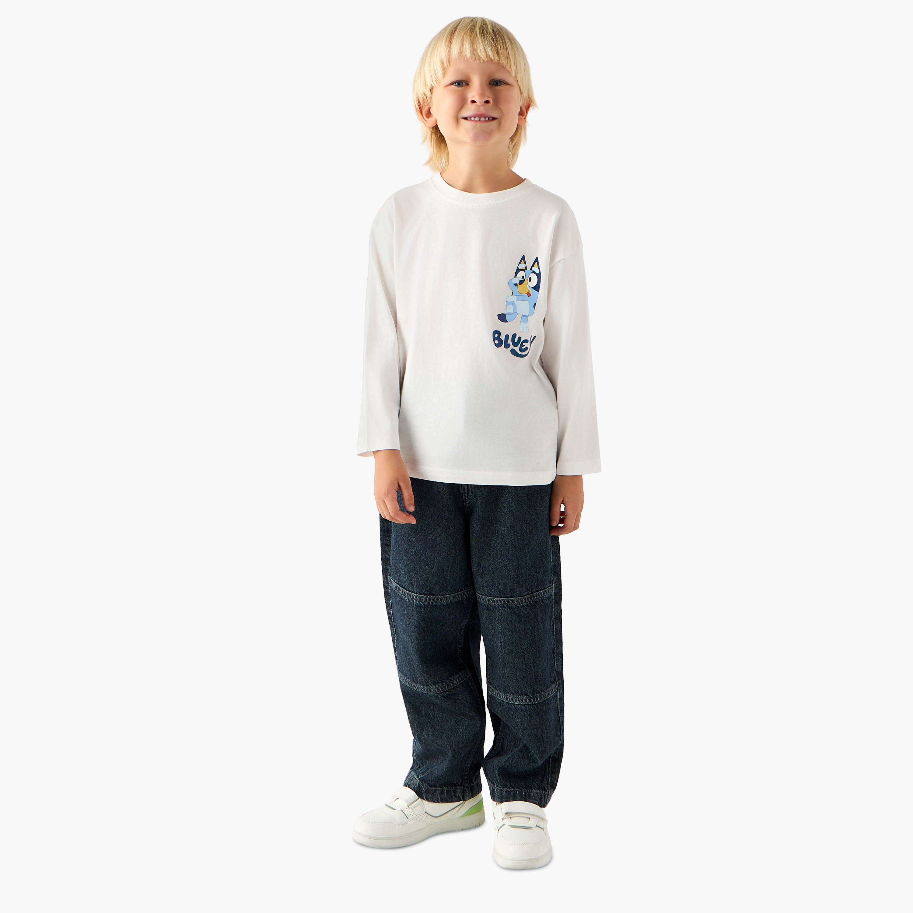 Bluey Crew Neck Long Sleeves T-shirt with Fun Print-boys-clothing-tshirtsandpolos-image-2