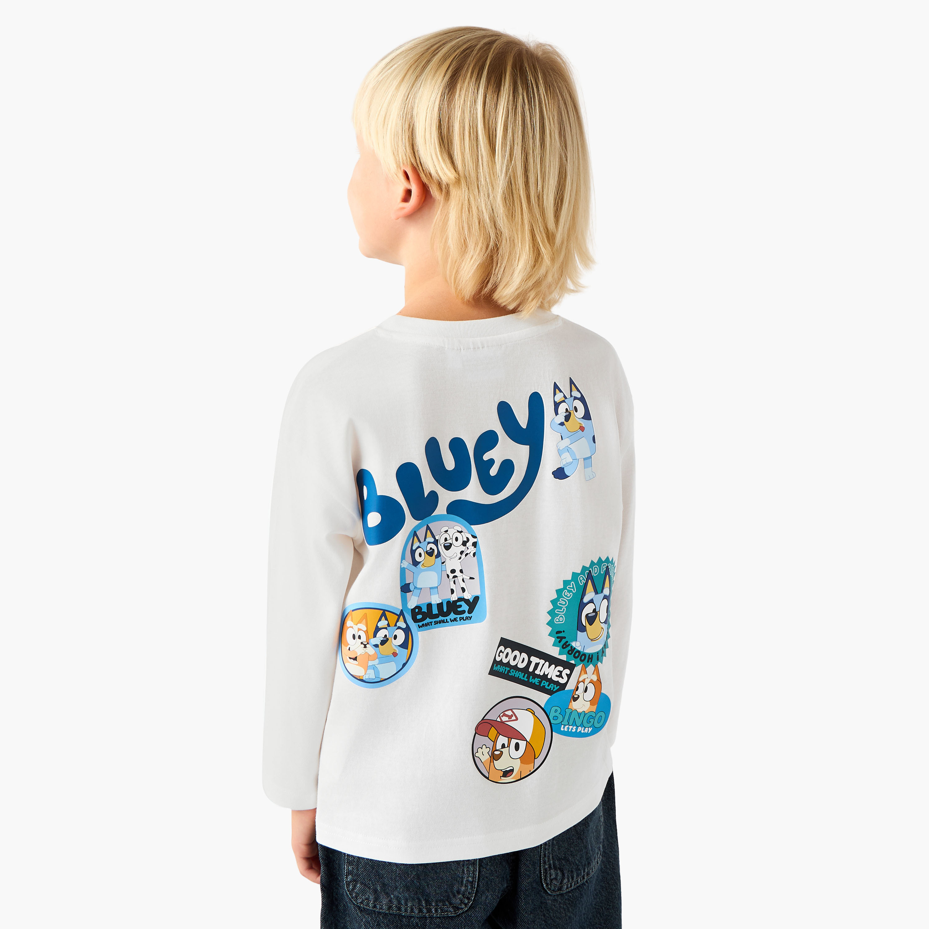 Bluey Crew Neck Long Sleeves T-shirt with Fun Print-boys-clothing-tshirtsandpolos-image-3