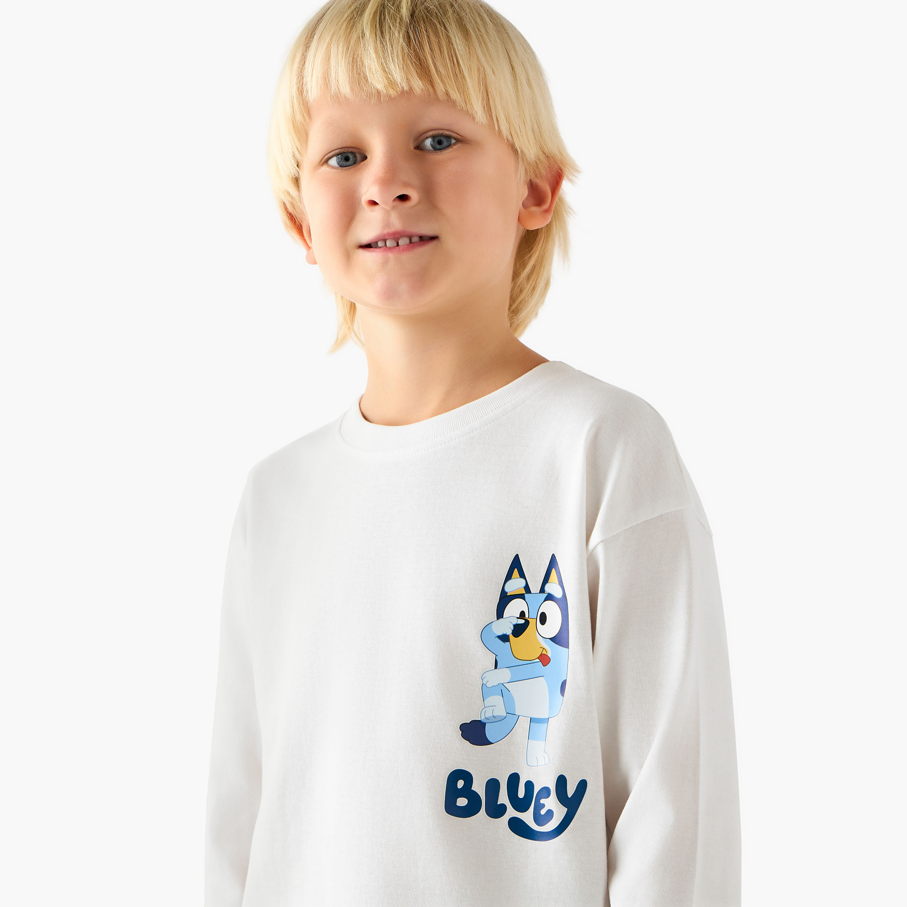 Bluey Crew Neck Long Sleeves T-shirt with Fun Print-boys-clothing-tshirtsandpolos-image-4