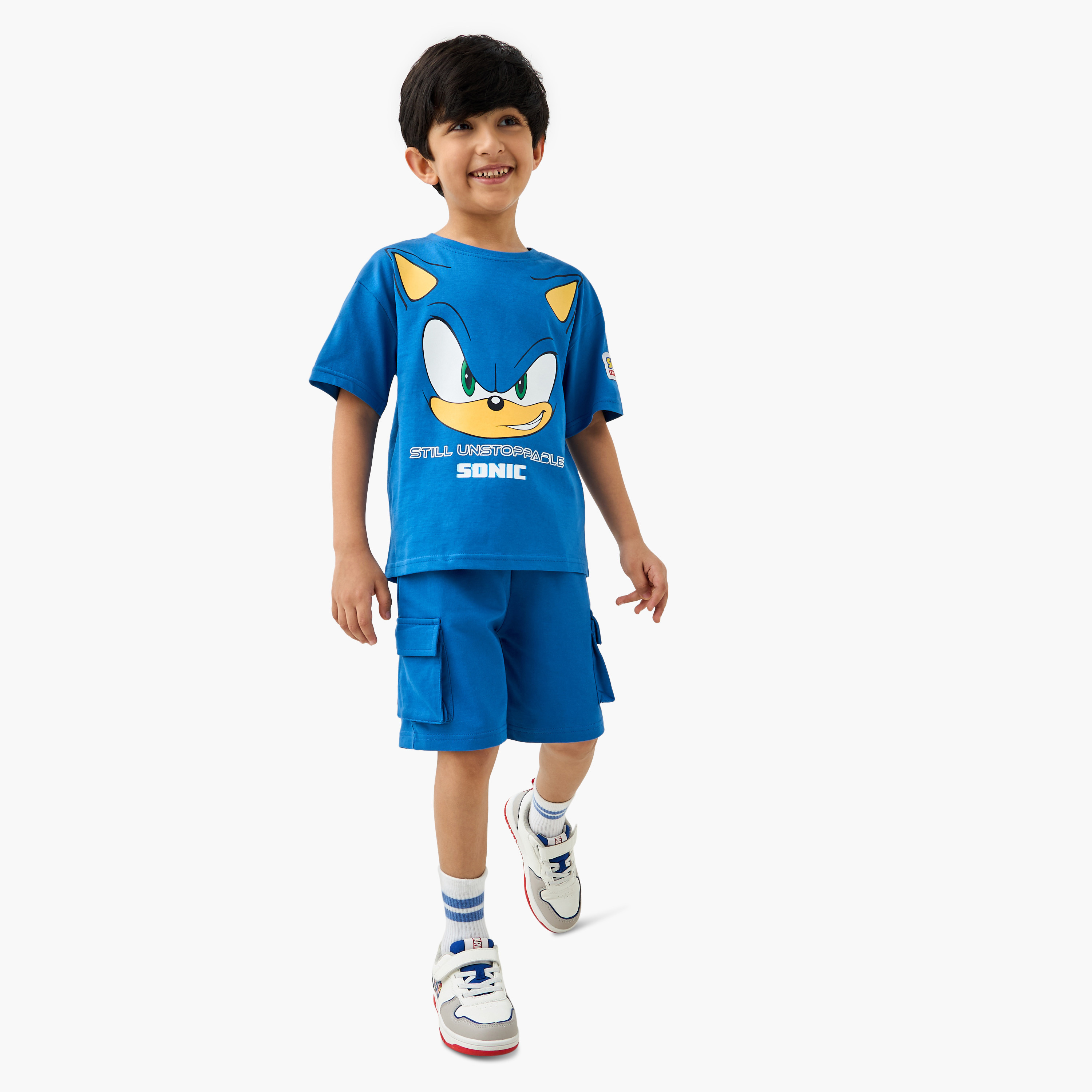Sonic the Hedgehog Print Cargo Shorts with Drawstring Closure-boys-clothing-bottoms-shorts-image-2