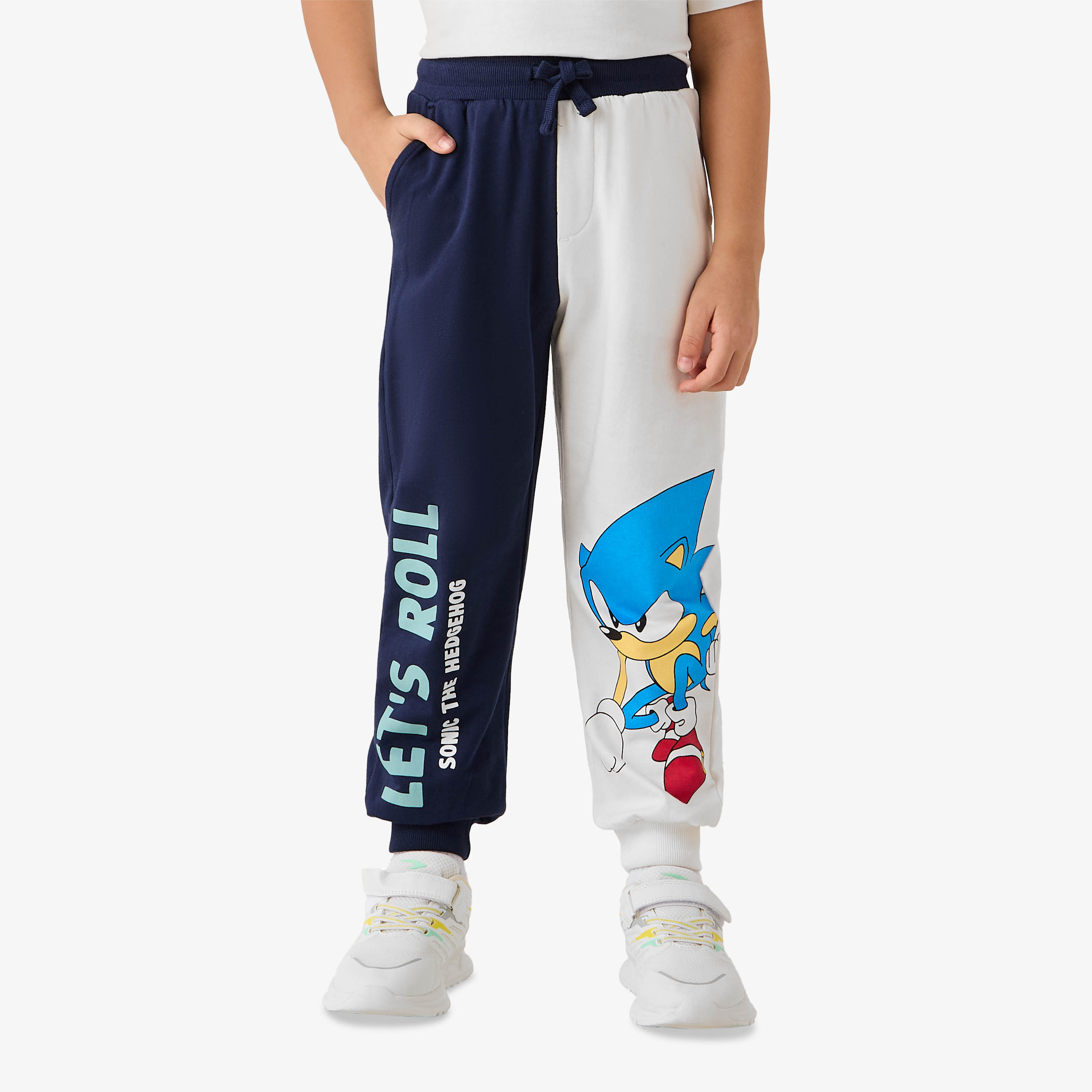 SEGA Sonic The Hedgehog Print Joggers with Drawstring Closure and Pockets-boys-clothing-bottoms-joggersandtrackpants-image-1