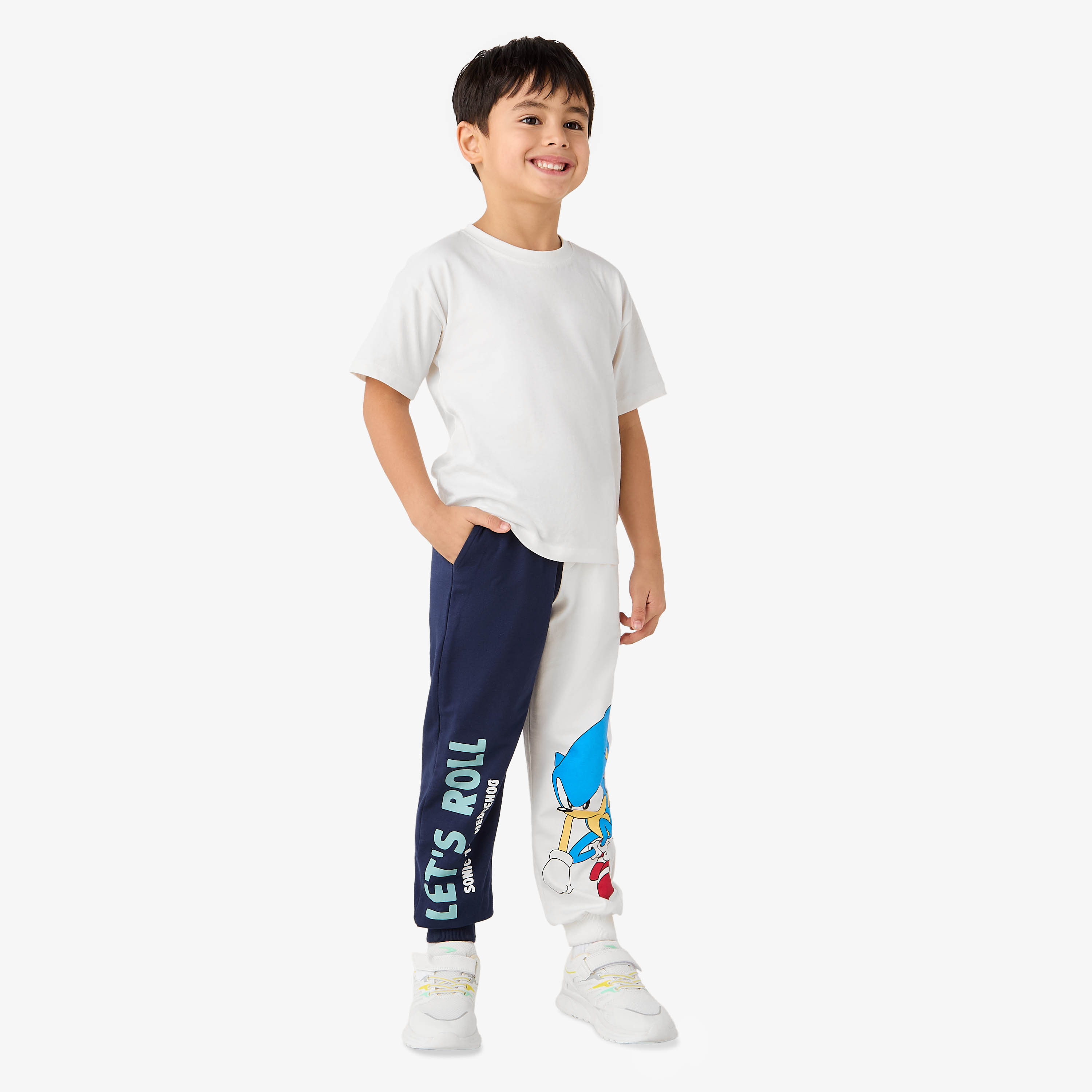 SEGA Sonic The Hedgehog Print Joggers with Drawstring Closure and Pockets-boys-clothing-bottoms-joggersandtrackpants-image-2