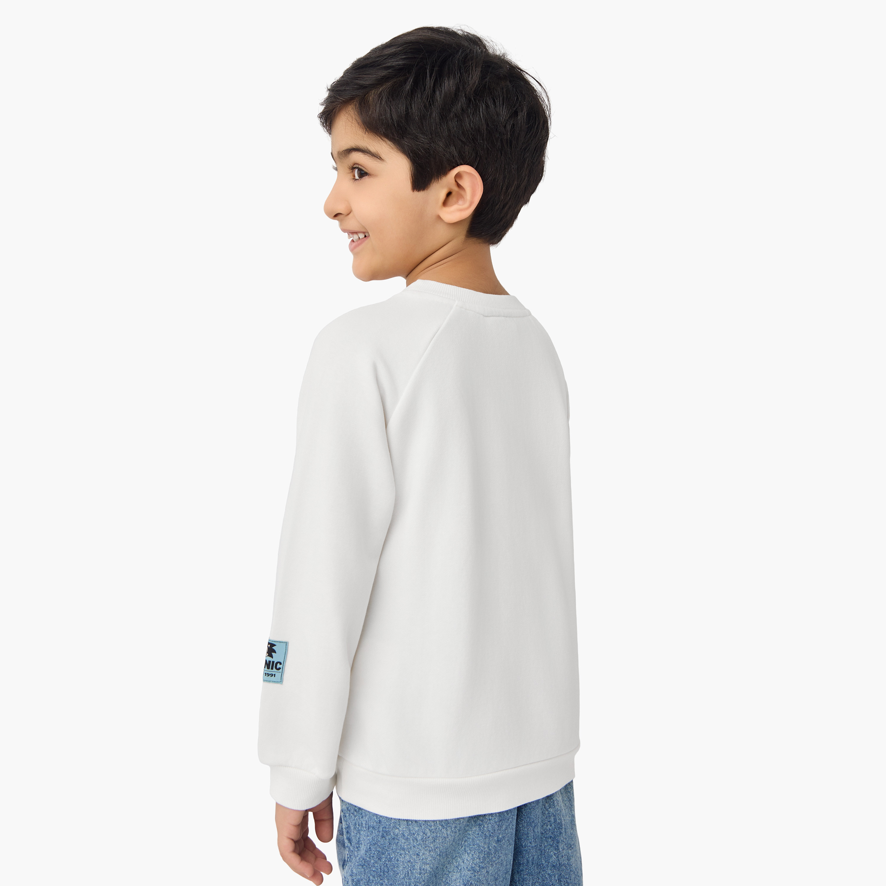 Sonic and Friends Print Sweatshirt with Long Sleeves-boys-clothing-sweatshirts-image-3