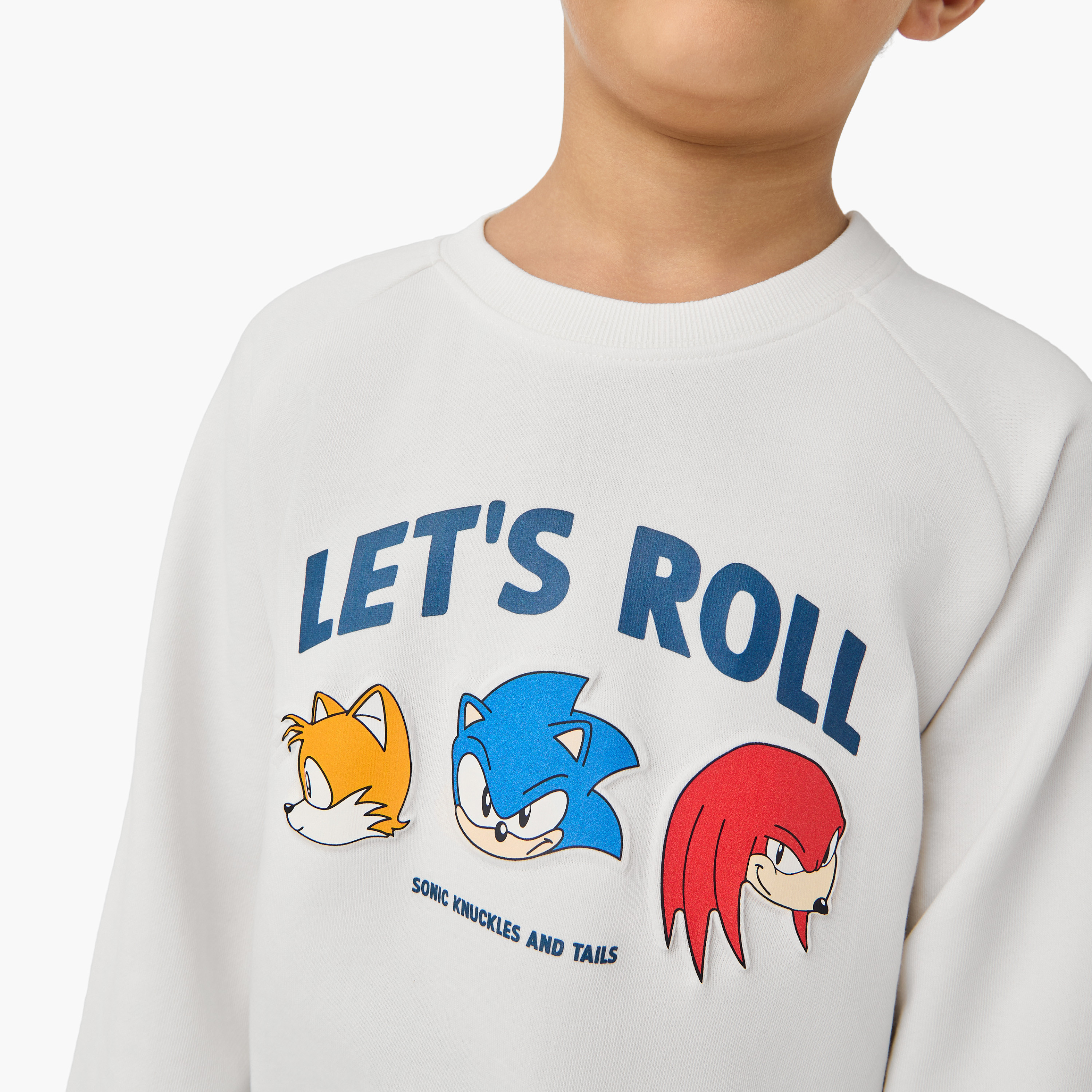 Sonic and Friends Print Sweatshirt with Long Sleeves-boys-clothing-sweatshirts-image-4