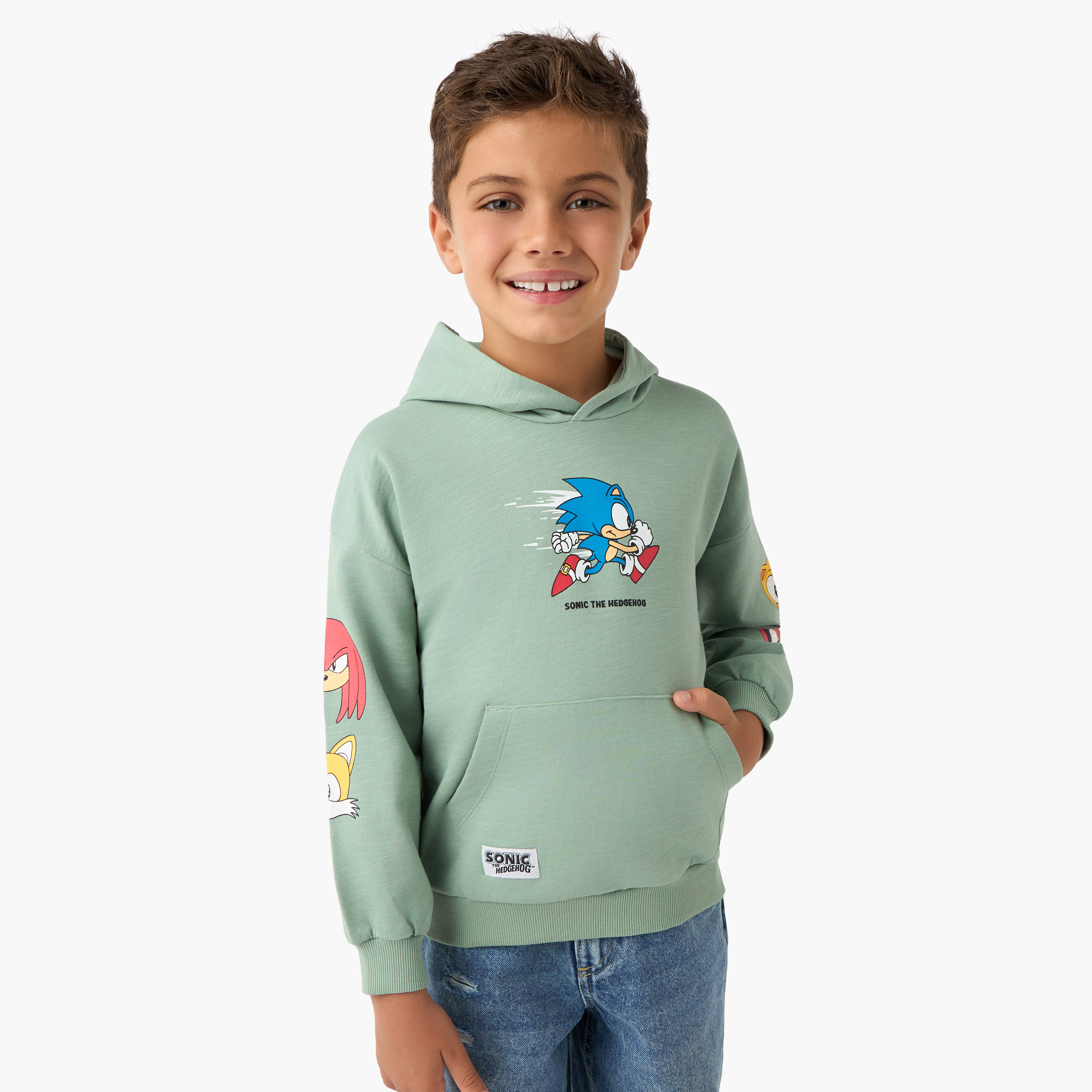 SEGA Sonic the Hedgehog Print Hooded Pullover-boys-clothing-sweatshirts-image-1