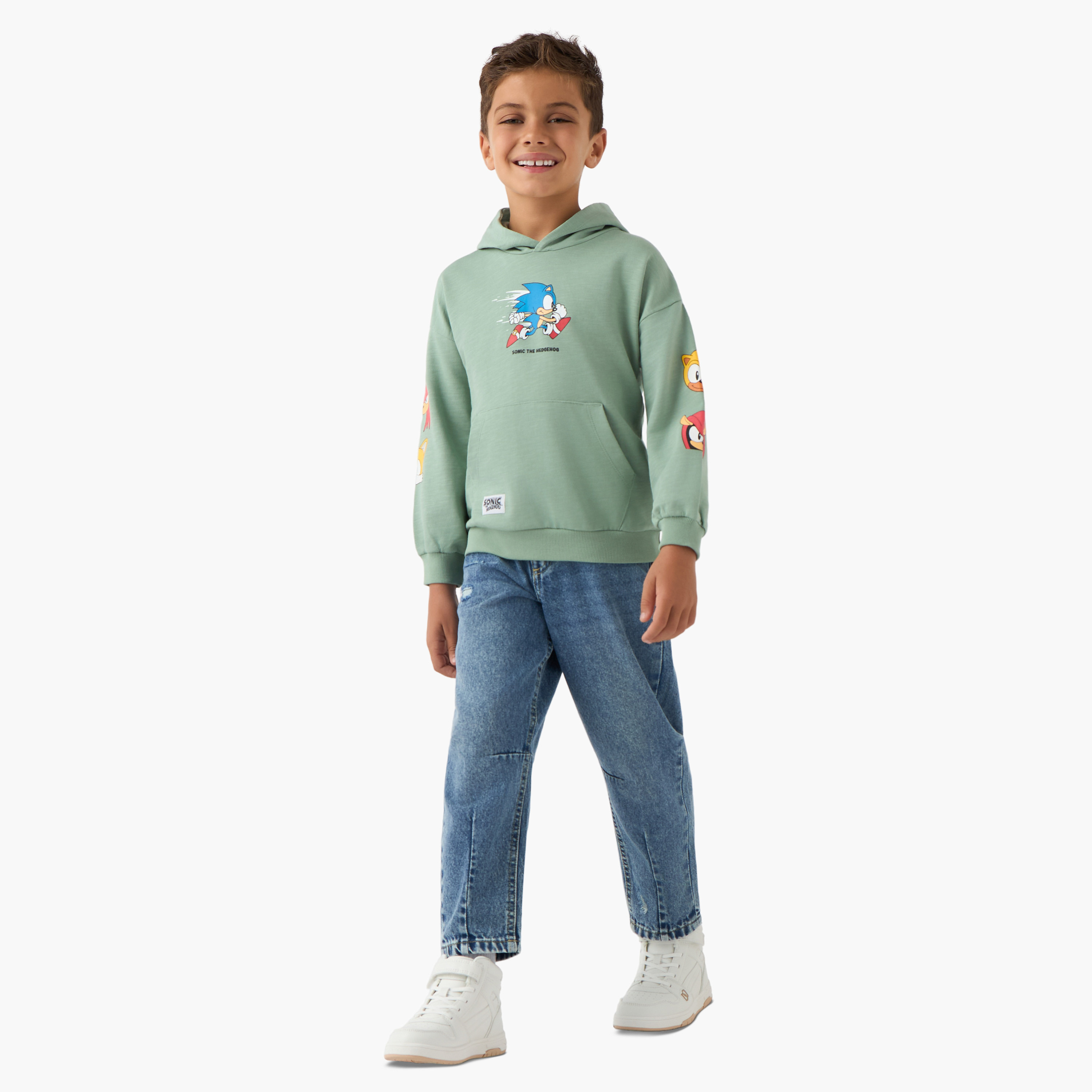 SEGA Sonic the Hedgehog Print Hooded Pullover-boys-clothing-sweatshirts-image-2