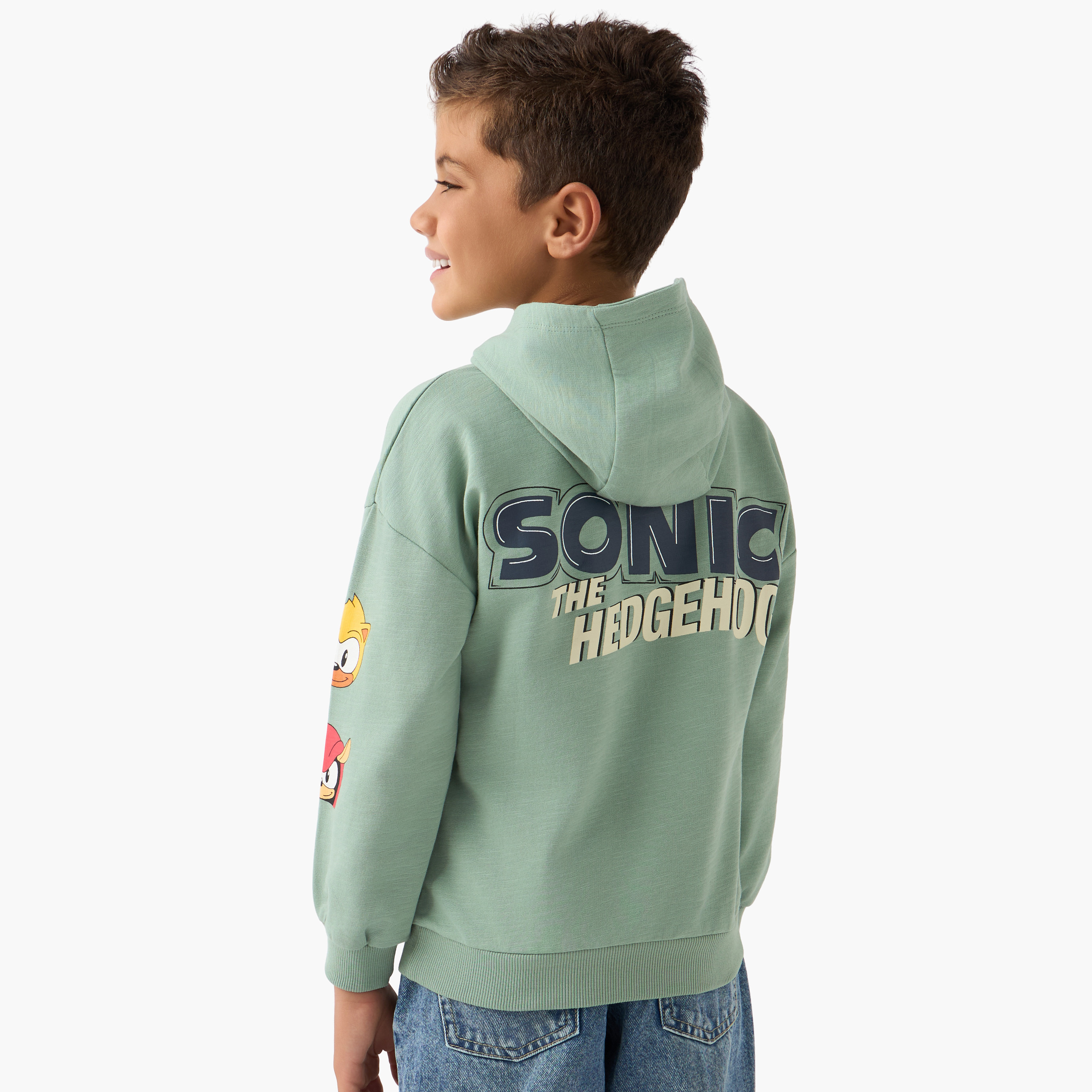 SEGA Sonic the Hedgehog Print Hooded Pullover-boys-clothing-sweatshirts-image-3
