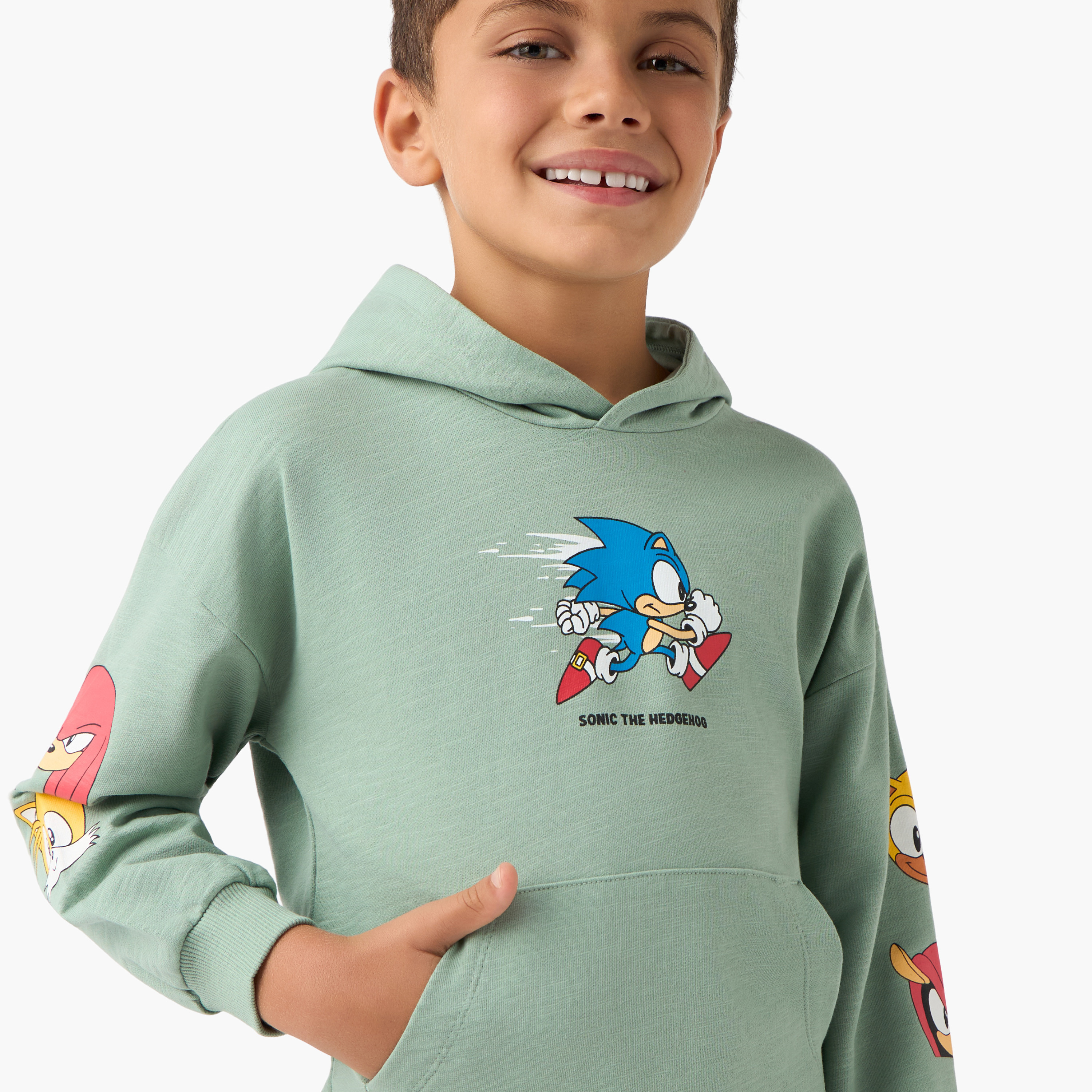 SEGA Sonic the Hedgehog Print Hooded Pullover-boys-clothing-sweatshirts-image-4
