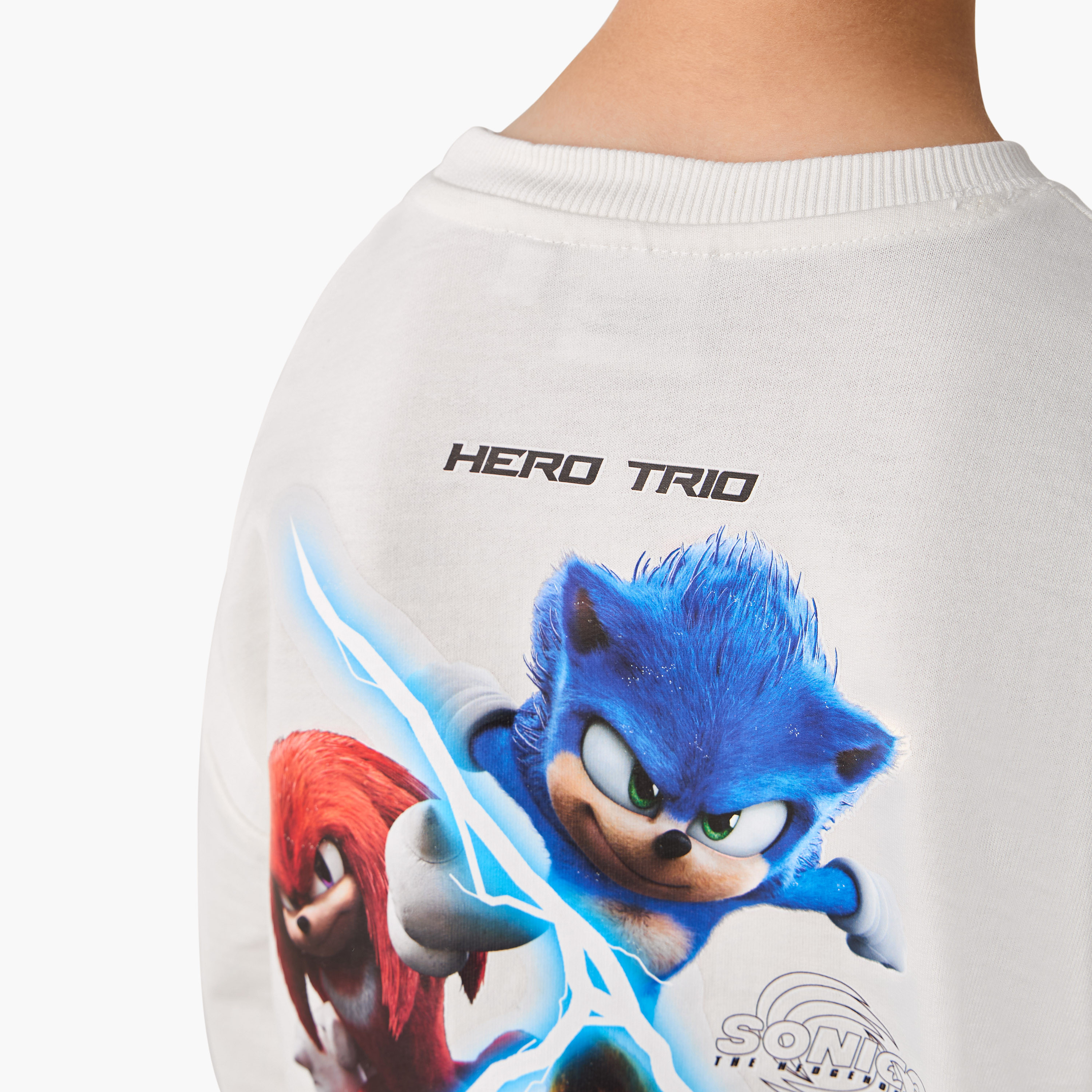 Sonic Print Sweatshirt with Long Sleeves-boys-clothing-sweatshirts-image-4